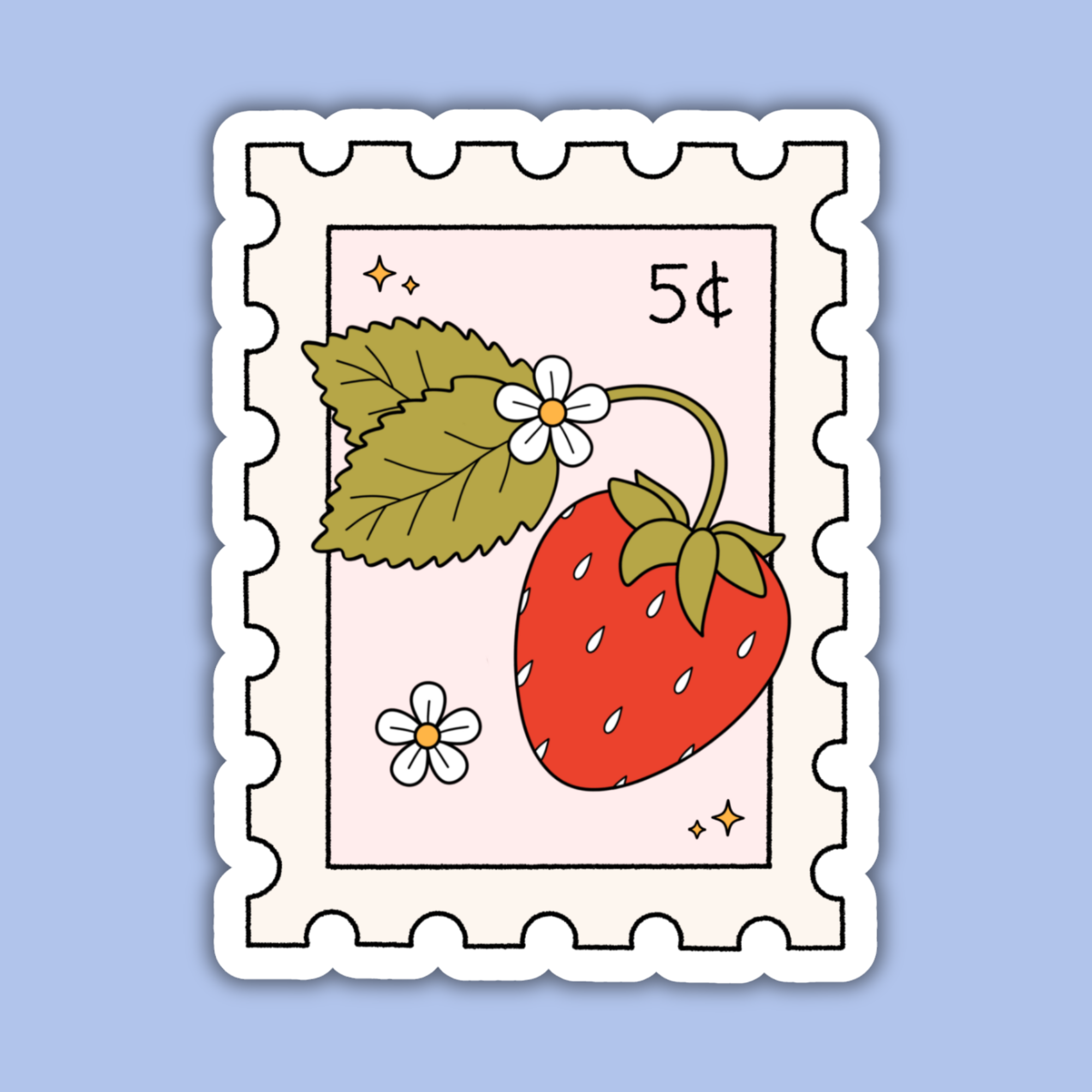 Strawberry Stamp Sticker