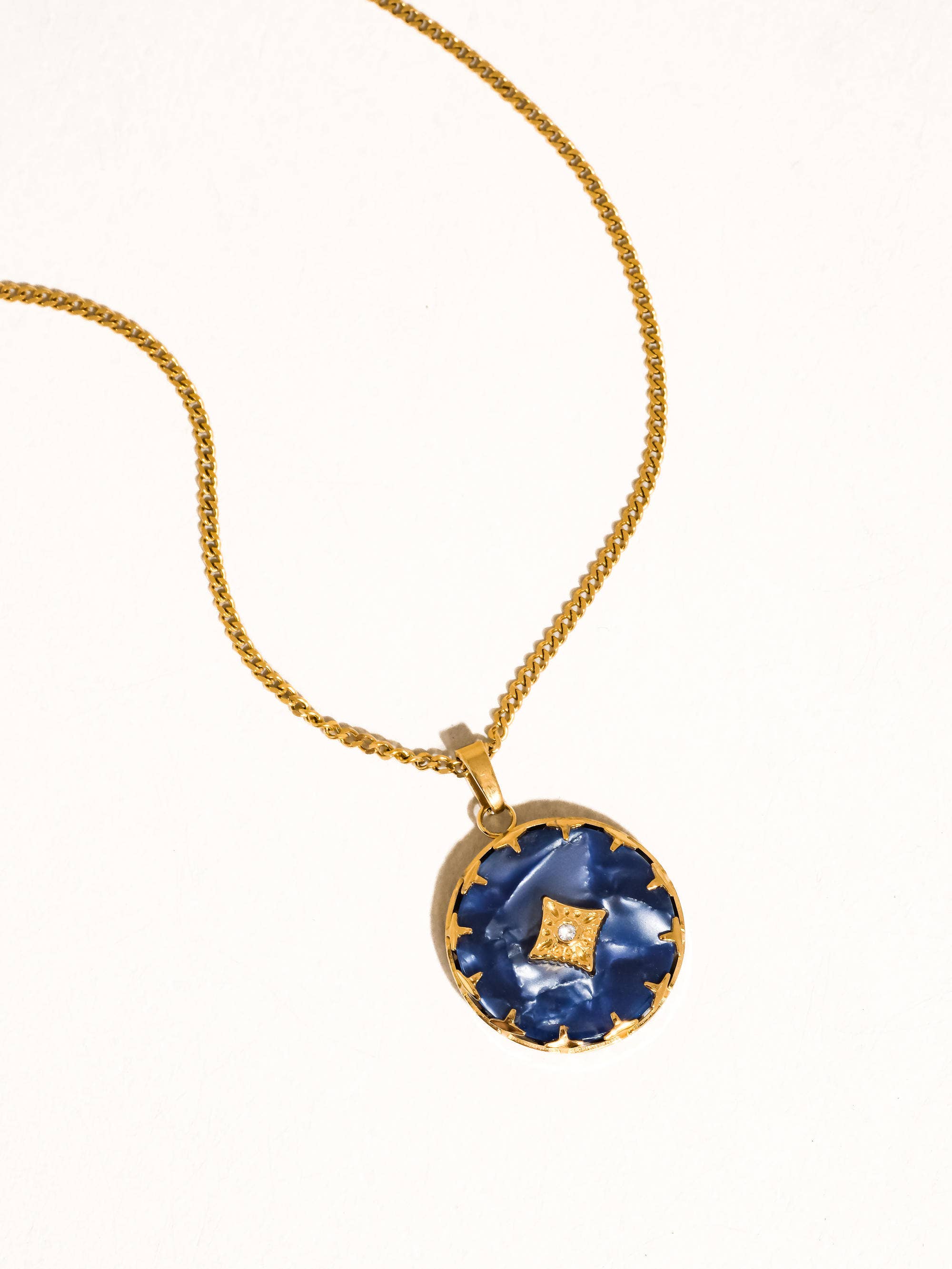 Azalea 18K Non-Tarnish Gemstone Round Necklace