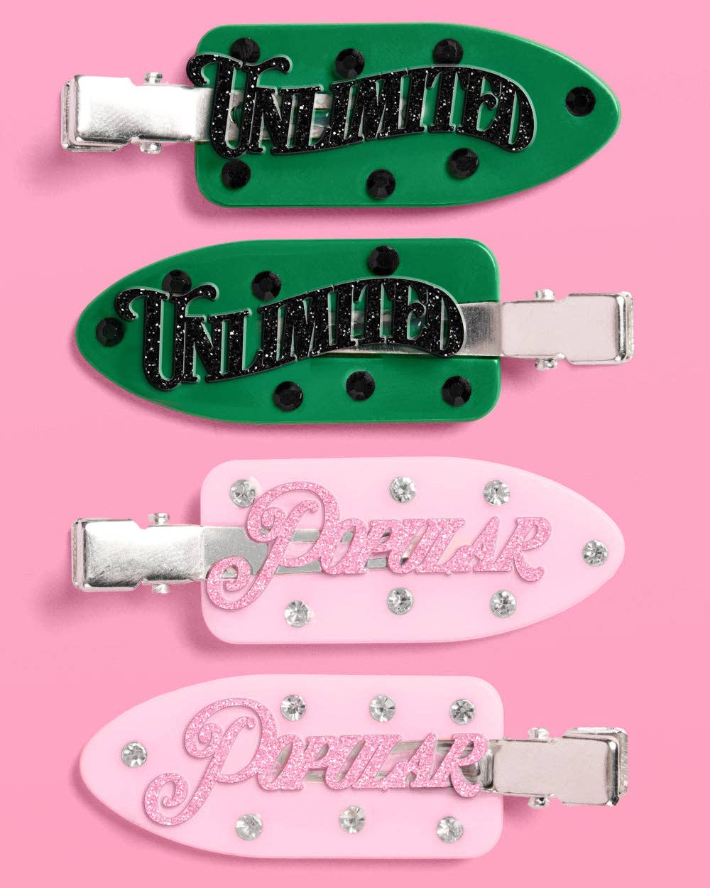 Wicked Hair Clips - 4 acrylic clips
