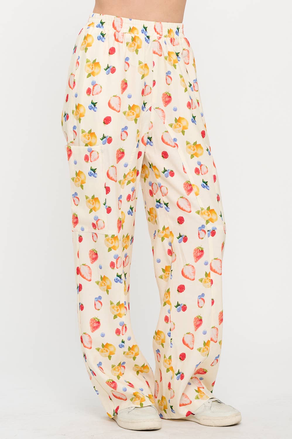 CITRUS & BERRIES PRINT CARGO PANTS