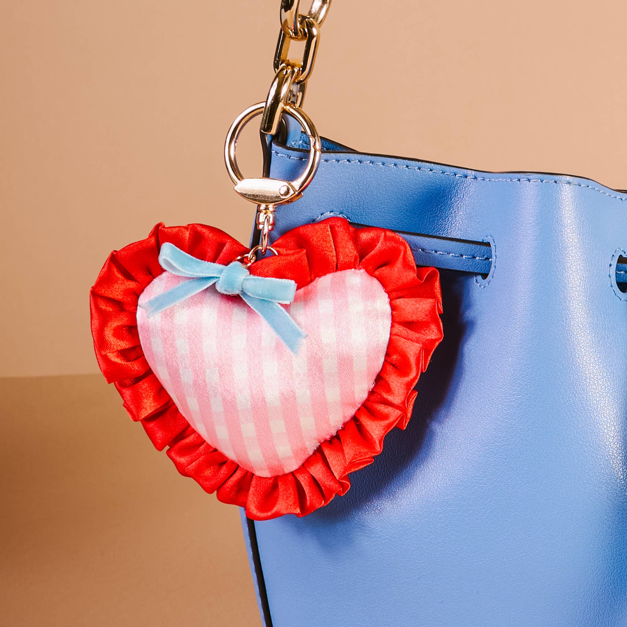 Puffy Heart Bag Charm-Berry Sweet