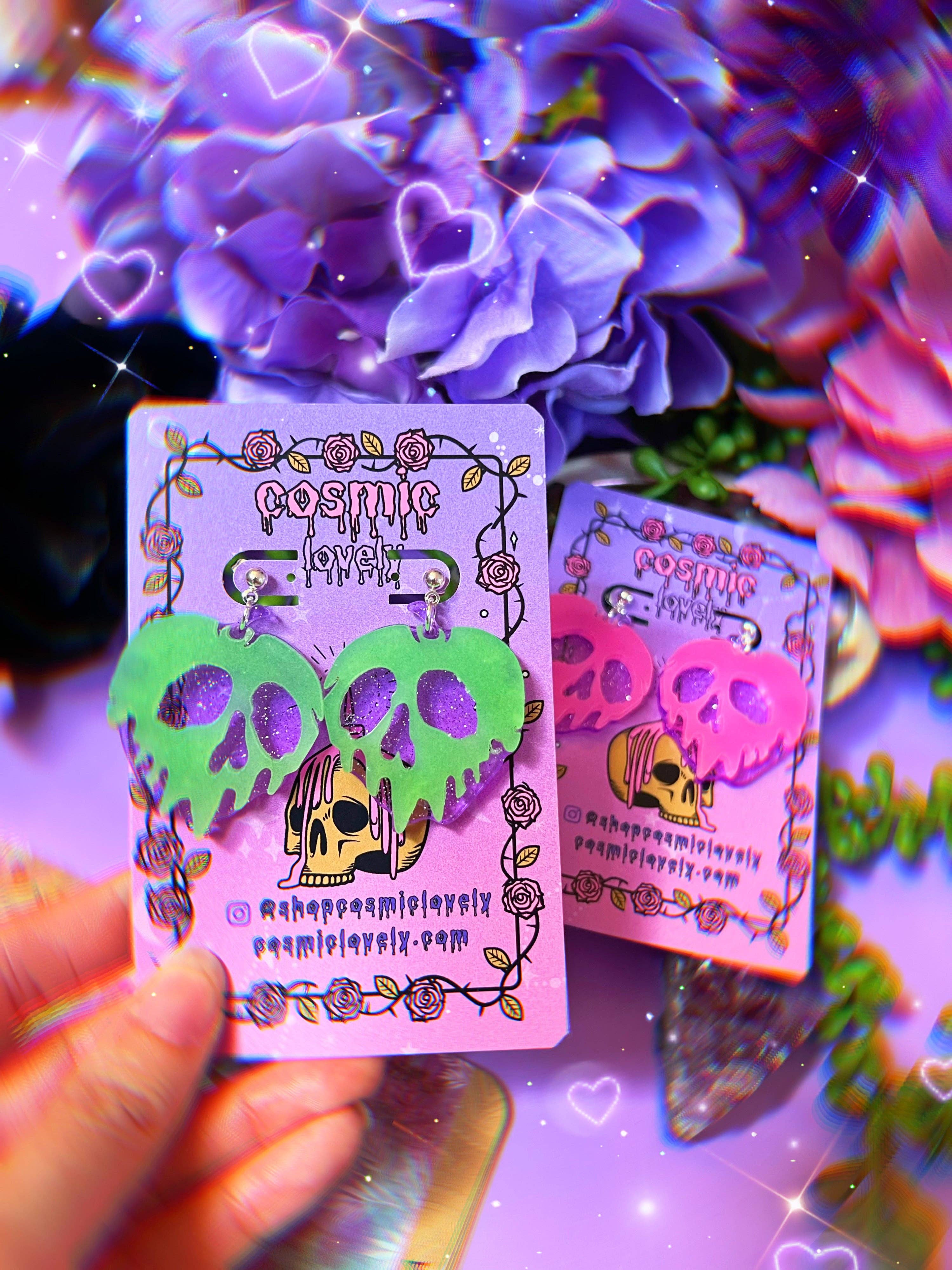 GLOW in the dark Poison Apple Earrings