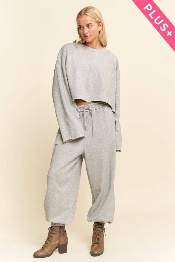 Rhinestone Speckled Sweatpants (Plus)