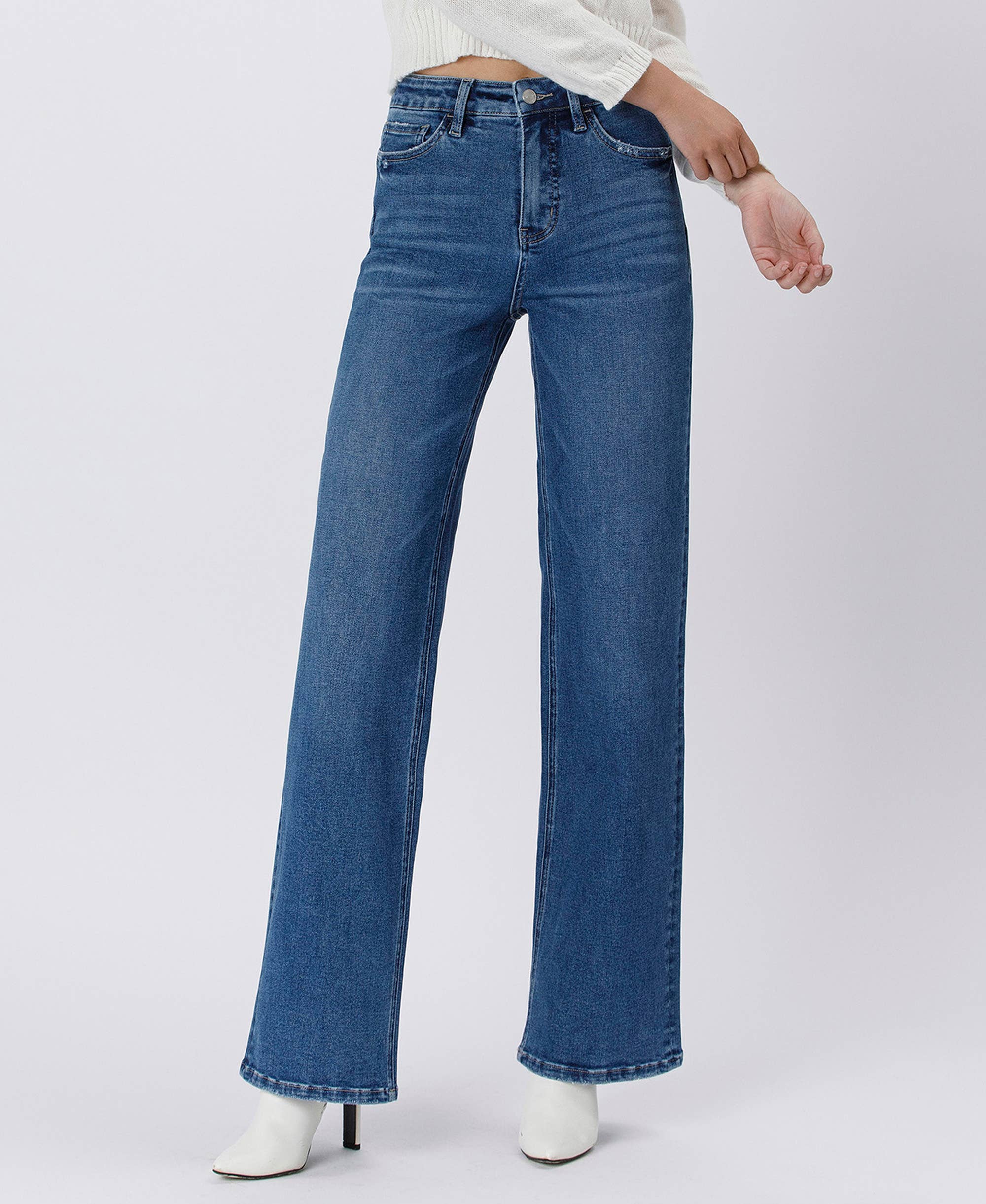 Super High Rise Stretch 90's Wide Leg Jeans