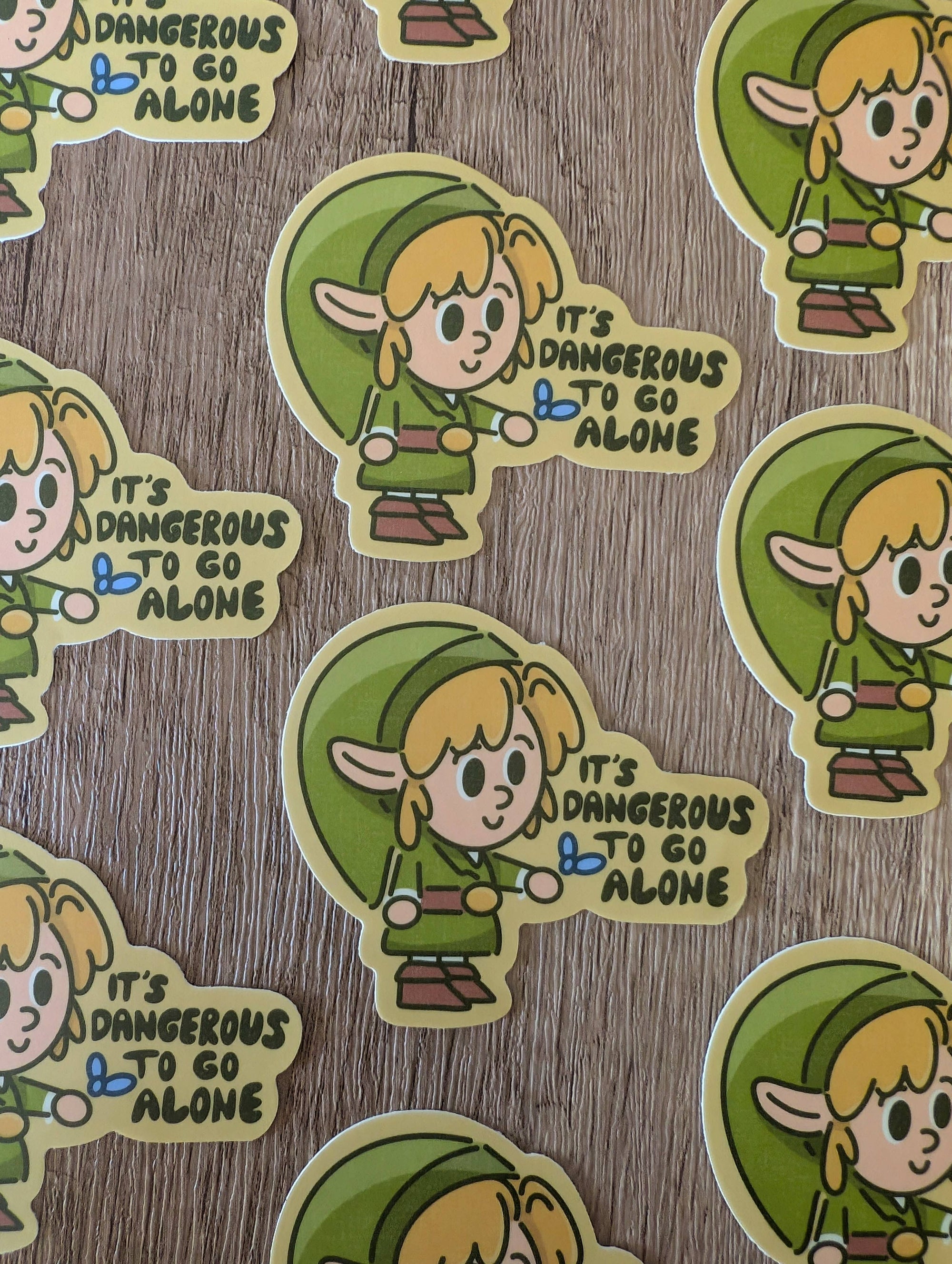 Dangerous Alone - Cute Zelda Nintendo Game Vinyl Sticker