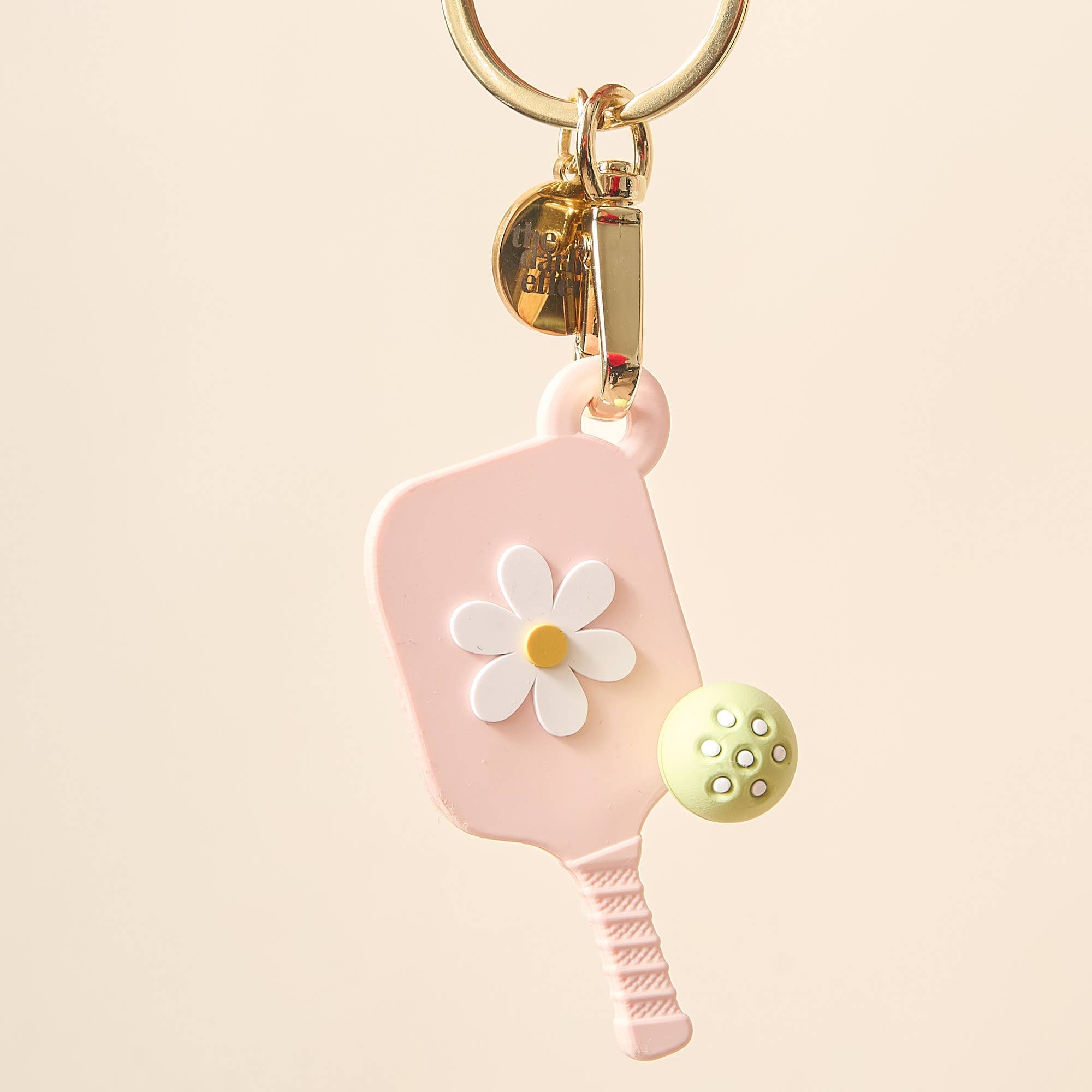 Pickleball Paddle Keychain-Blush Pink