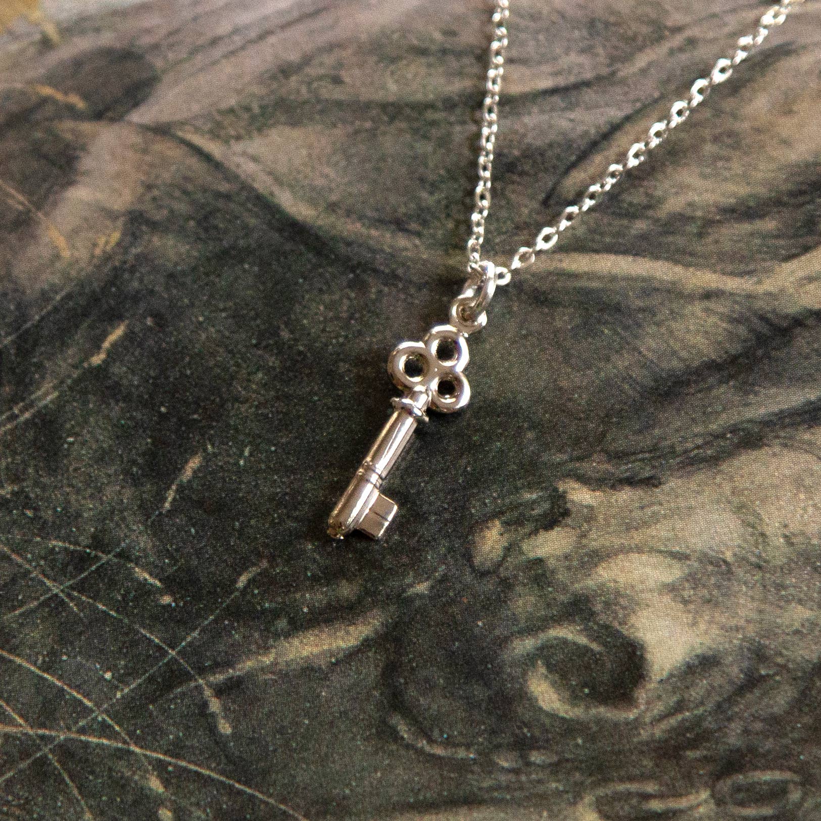 Vintage Silver Key Necklace