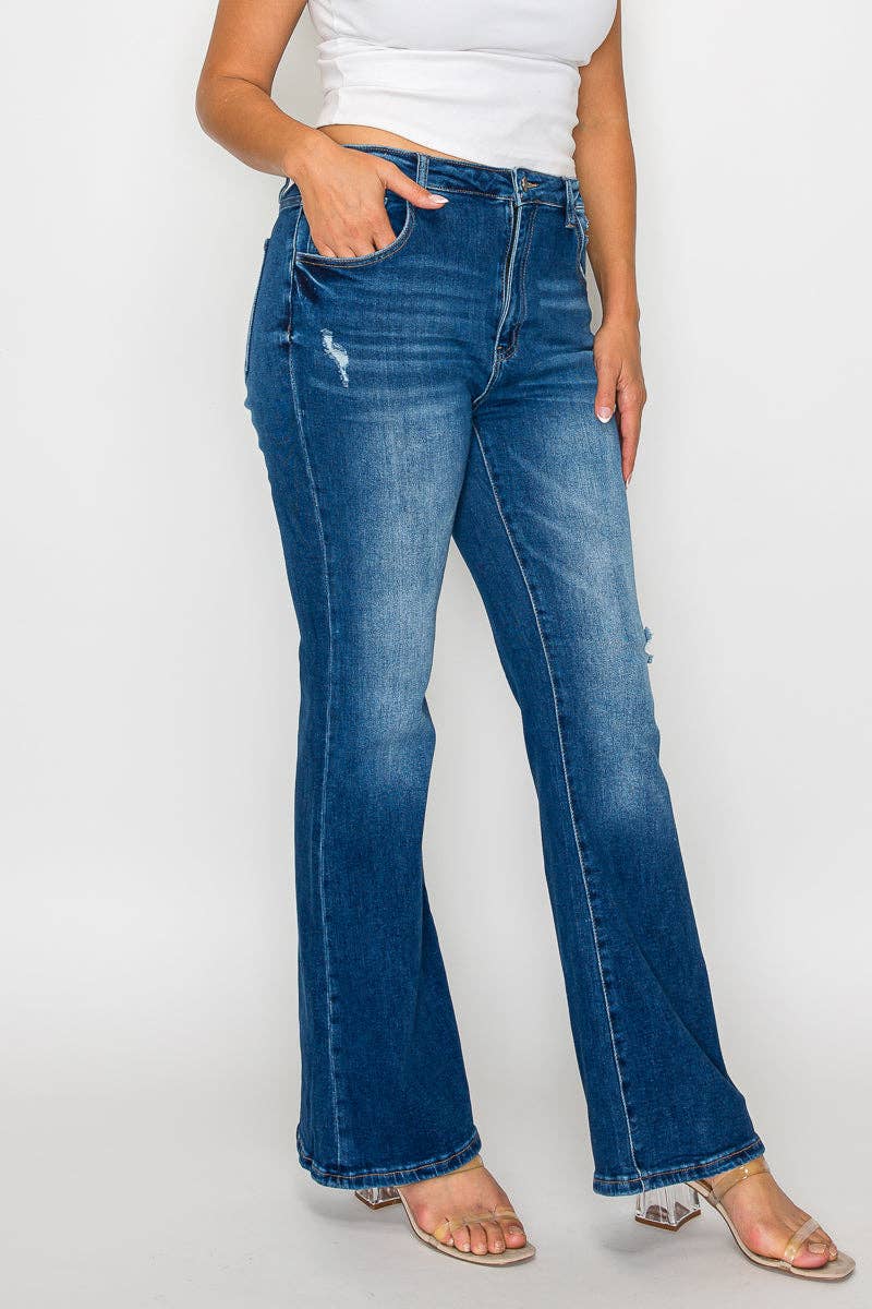High Rise Boot Cut Jeans (Plus)