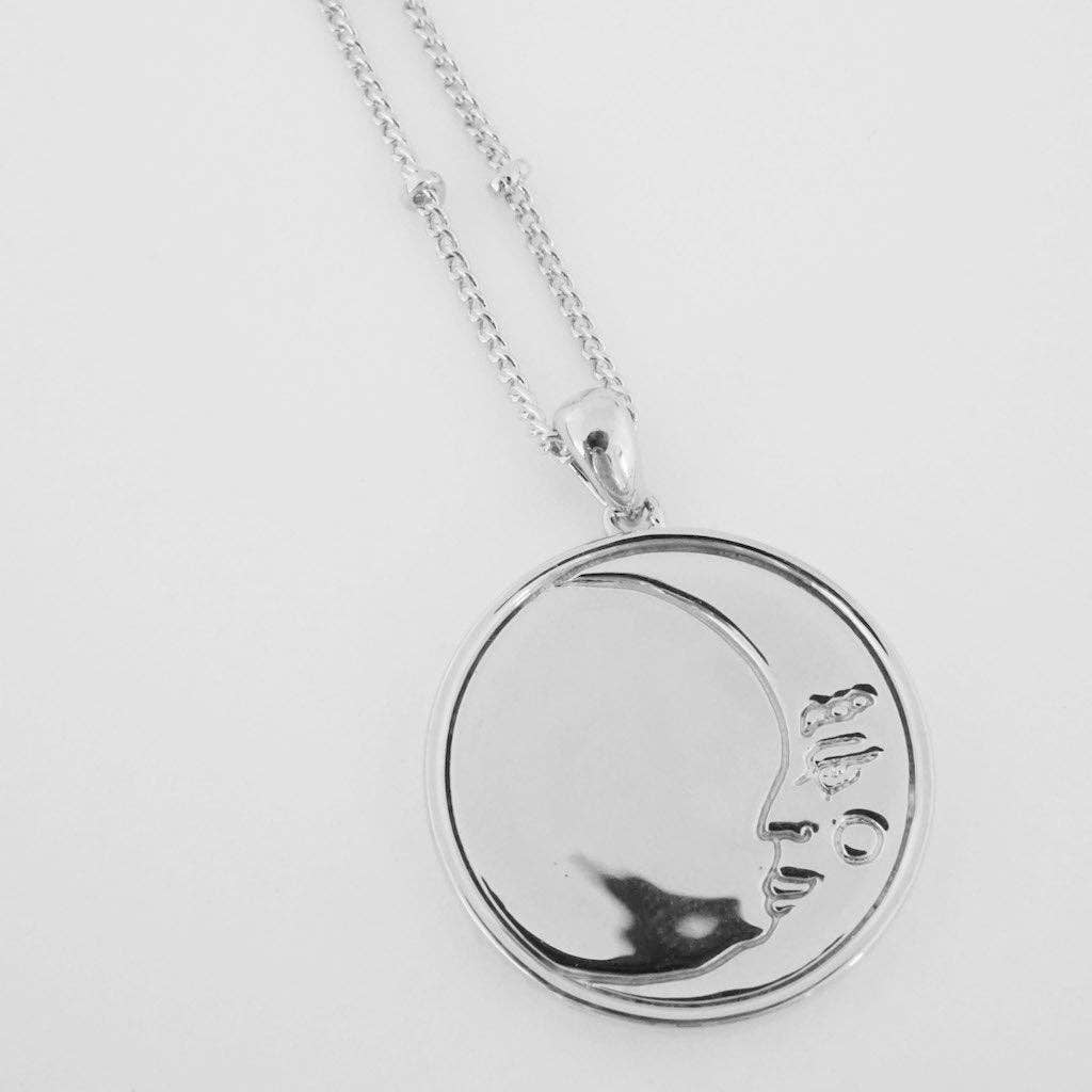 Moon Face Pendant Necklace