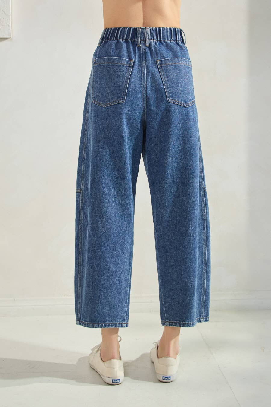Washed Denim Mom Jean Pants (Plus)