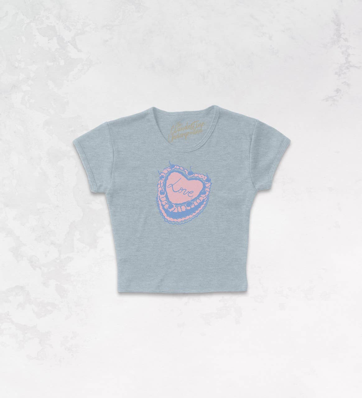 Love, Heart Cake Micro-Ribbed Baby Tee 