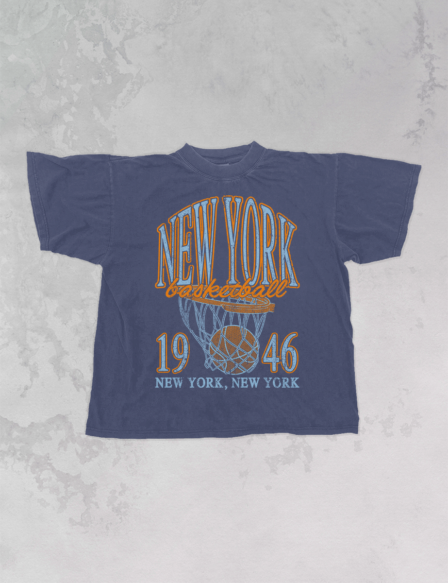 90's Vintage New York Basketball Oversized TShirt