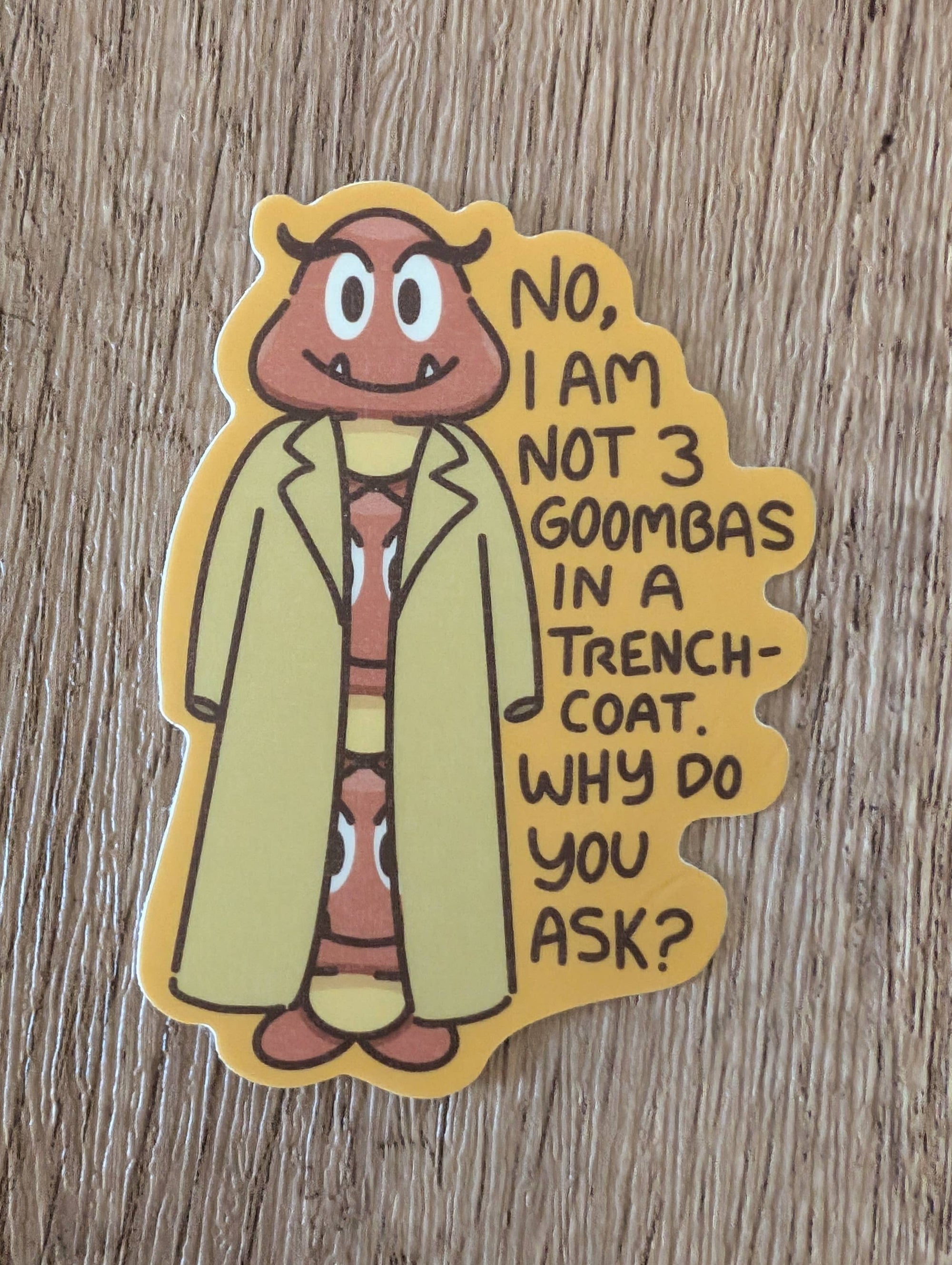 Three Goombas - Cute Mario Video Game Nintendo Vinyl Sticker