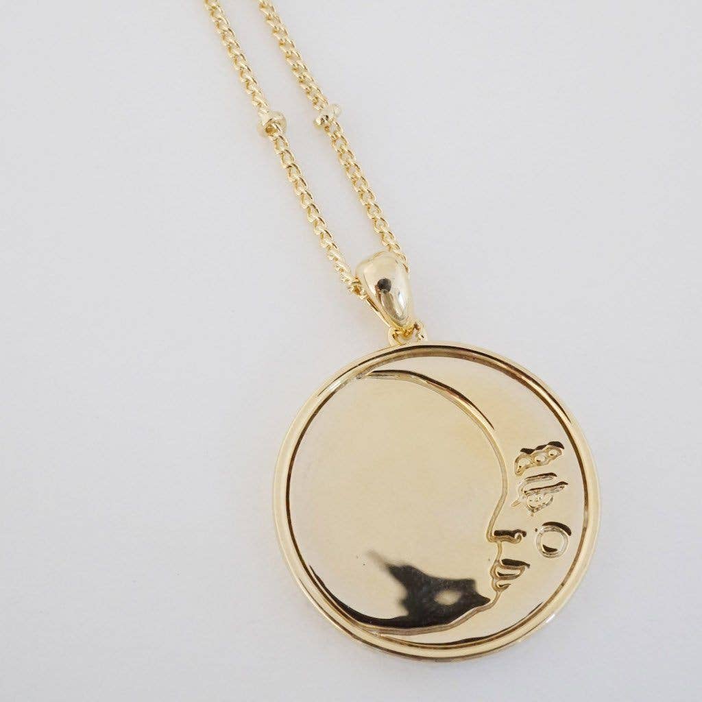 Moon Face Pendant Necklace