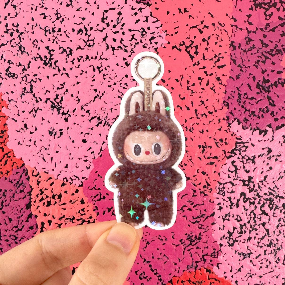 Labubu Macaron Sparkly Stickers - 3 Colors To Choose