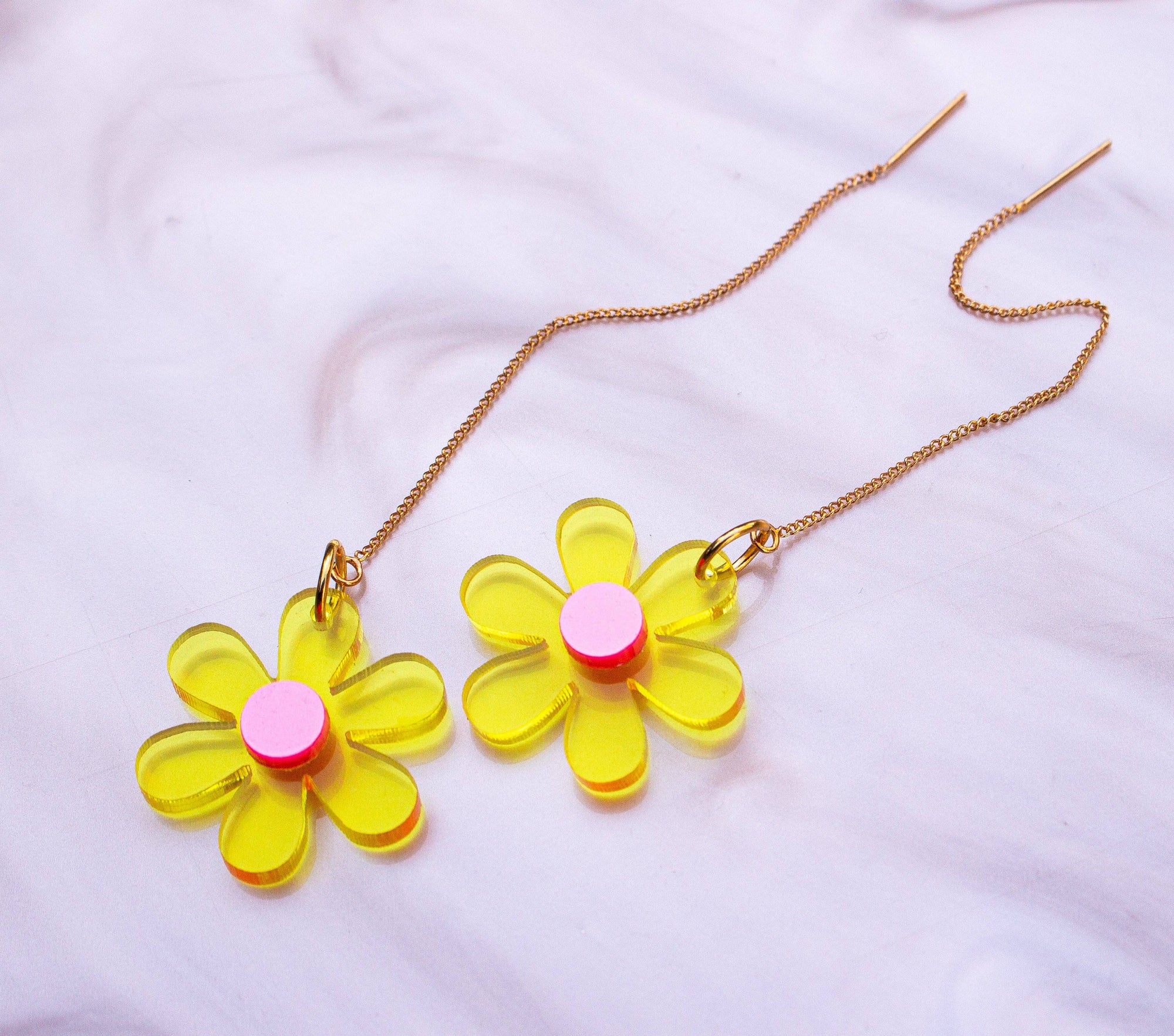 Floral Threader Dainty Spring and Sumer Earrings