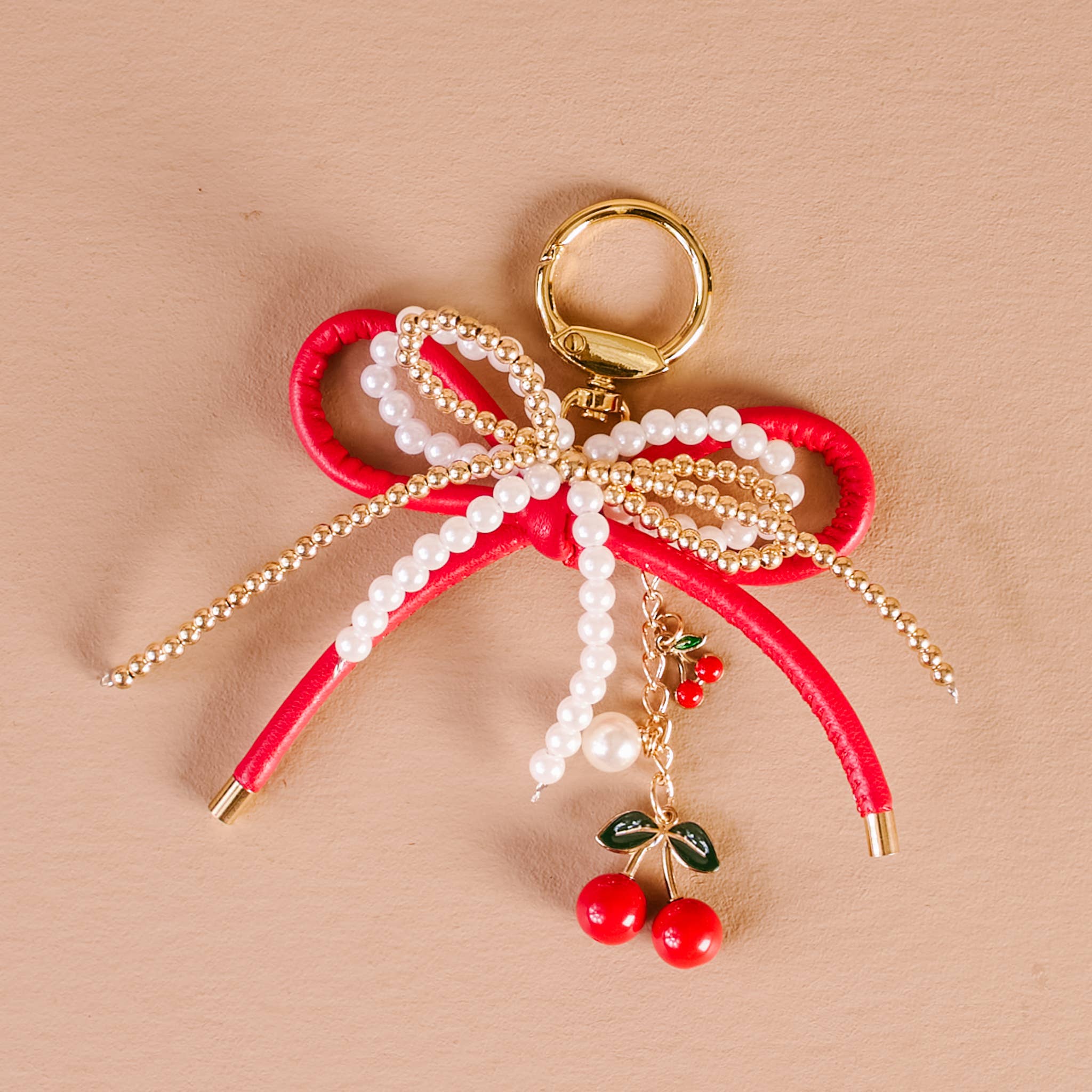 Layered Bows Bag Charm-Cherry Bliss