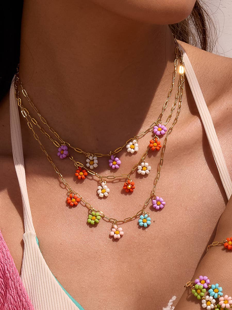 Linnea 18K Gold Non-Tarnish Beaded Daisy Chain Necklace