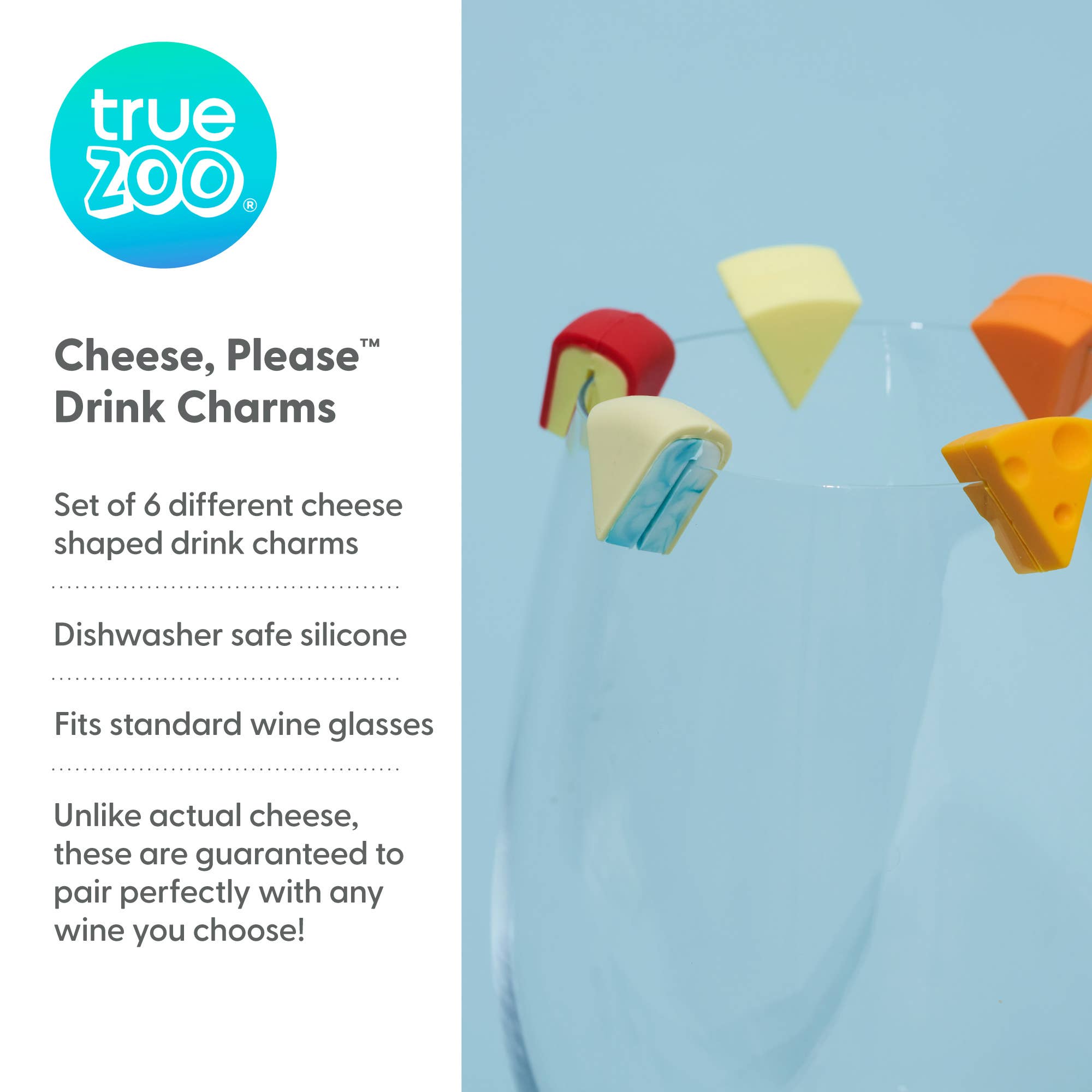 TrueZoo Cheese - Please Silicone Glass Markers - Set of 6