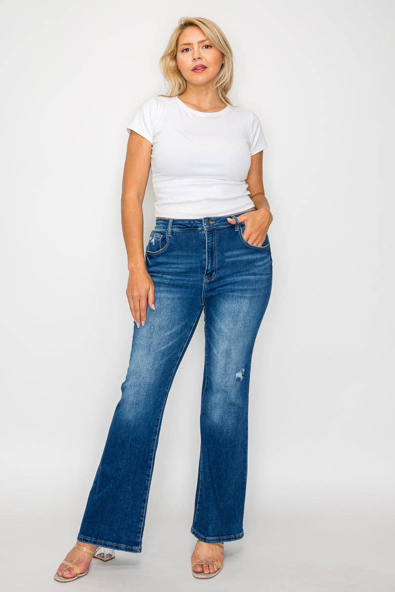 High Rise Boot Cut Jeans (Plus)