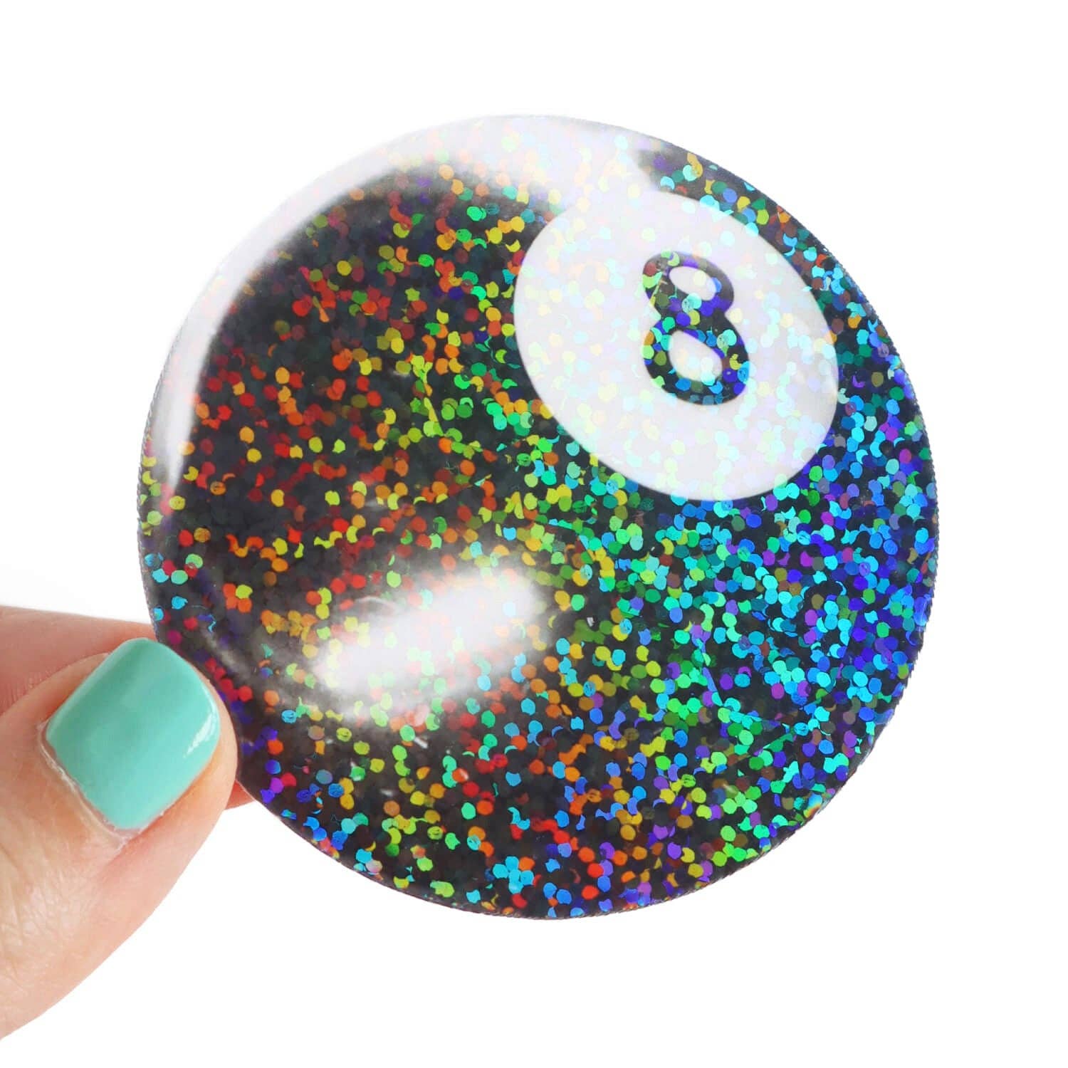 8 Ball Glitter Sticker