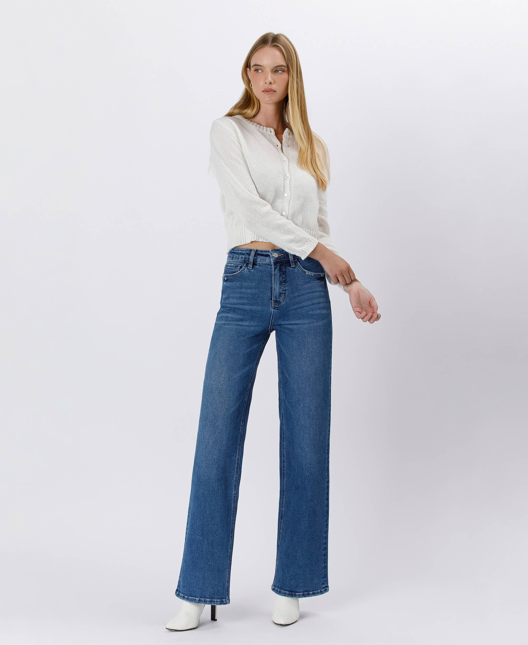 Super High Rise Stretch 90's Wide Leg Jeans