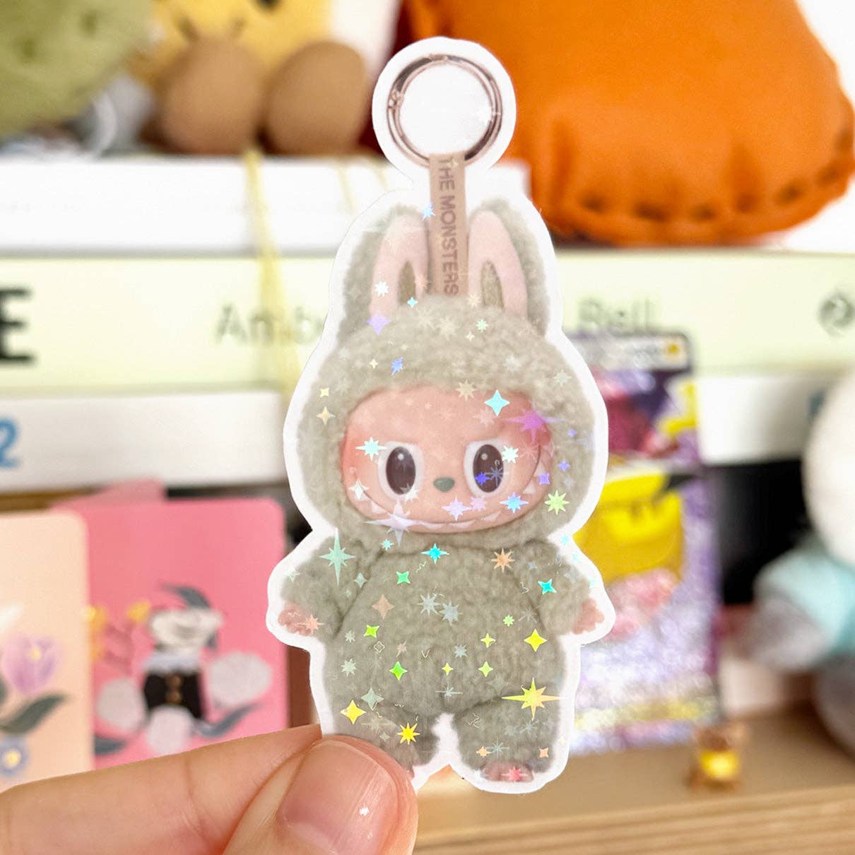 Labubu Macaron Sparkly Stickers - 3 Colors To Choose