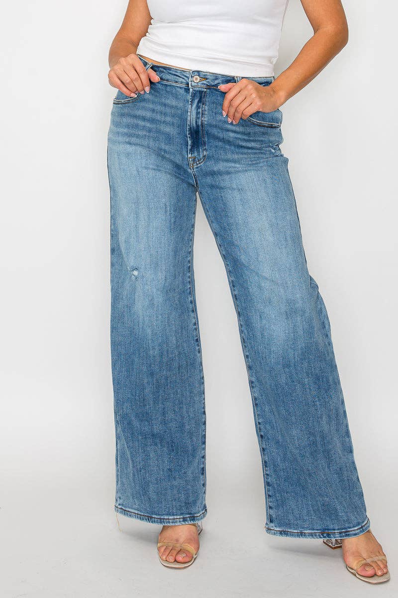 High Rise Wide Leg Jeans (Plus)