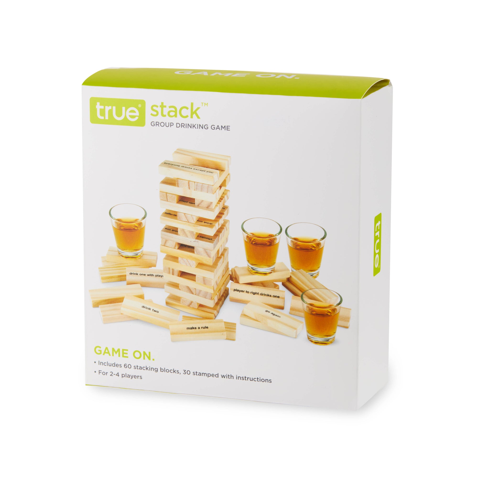 Stack Block Stacking Party Drinking Game w/ Shot Glasses