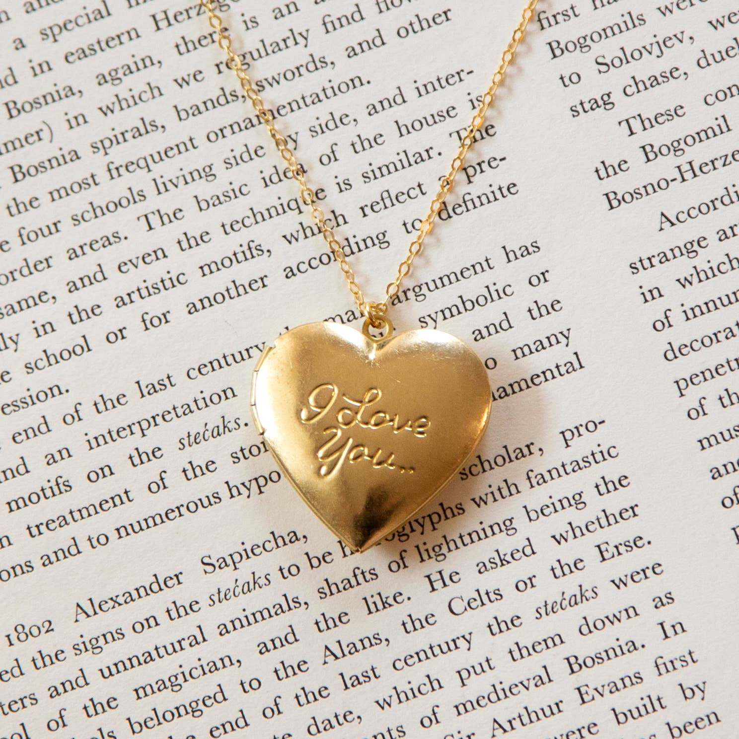 Vintage 'I Love You' Heart Locket Necklace