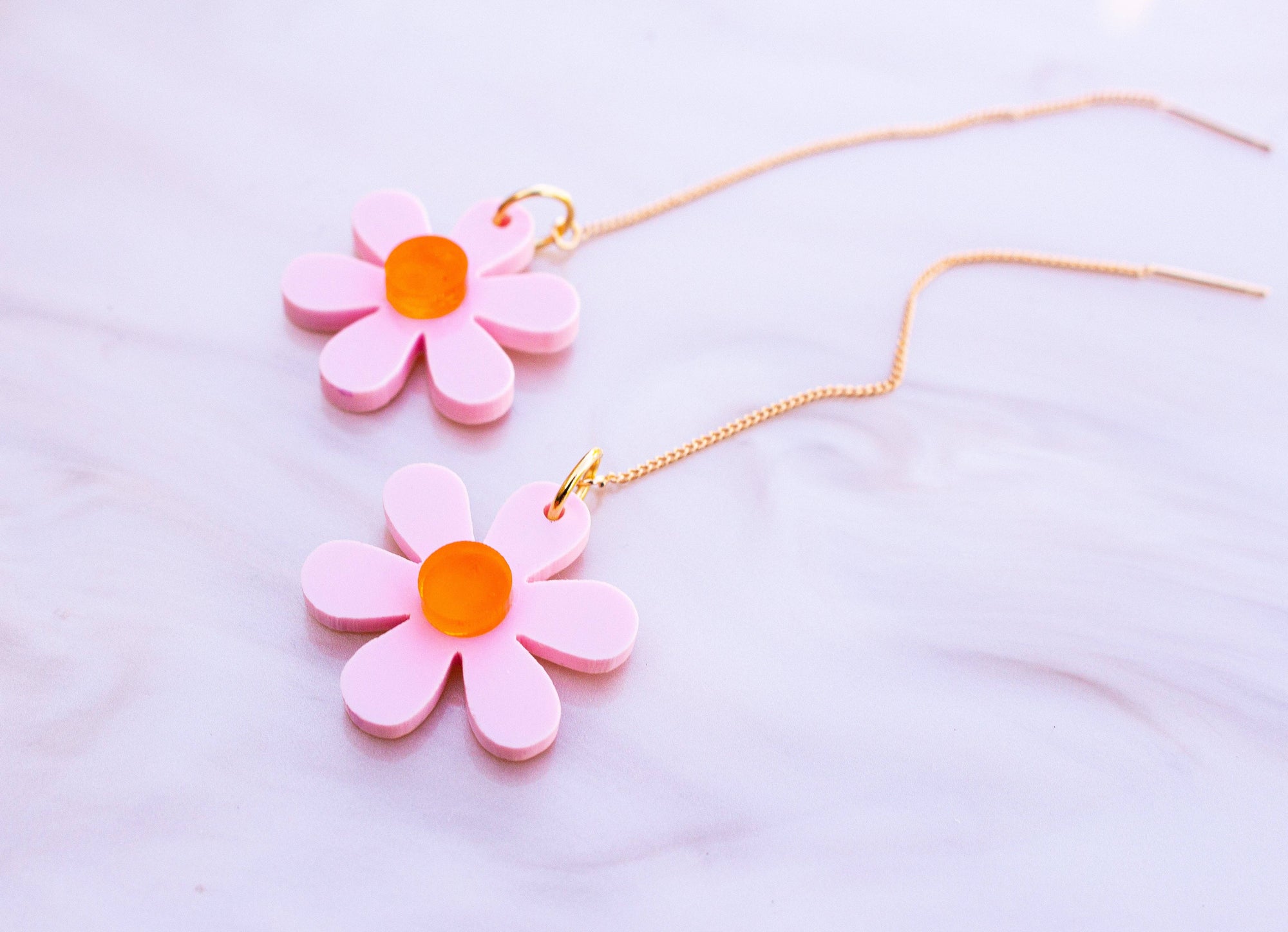 Floral Threader Dainty Spring and Sumer Earrings