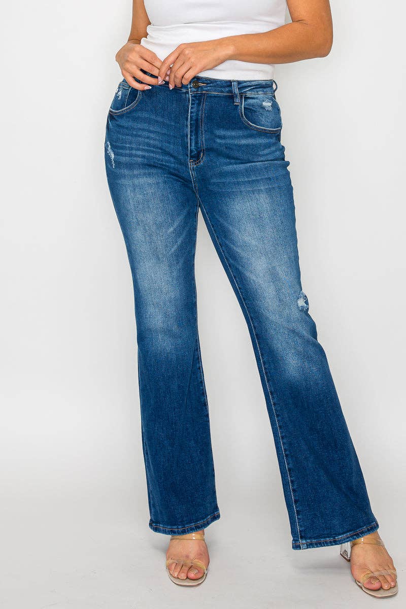 High Rise Boot Cut Jeans (Plus)