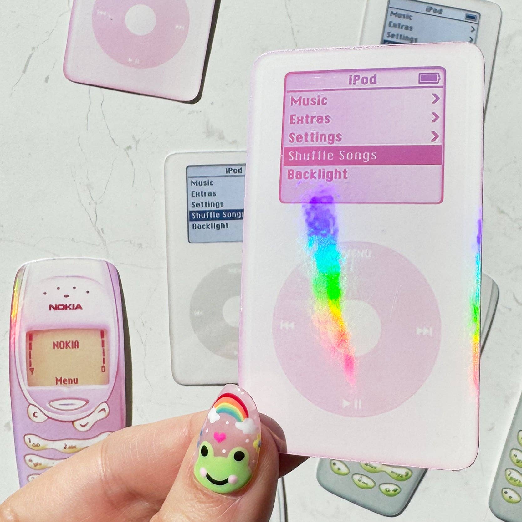 Y2K iPod Holo Sticker (2 Colours)