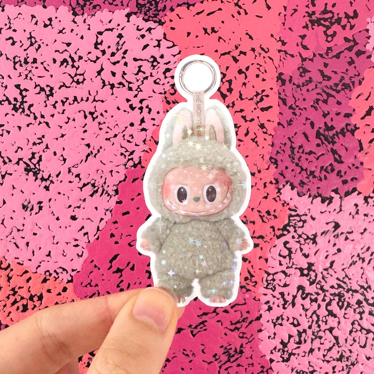 Labubu Macaron Sparkly Stickers - 3 Colors To Choose