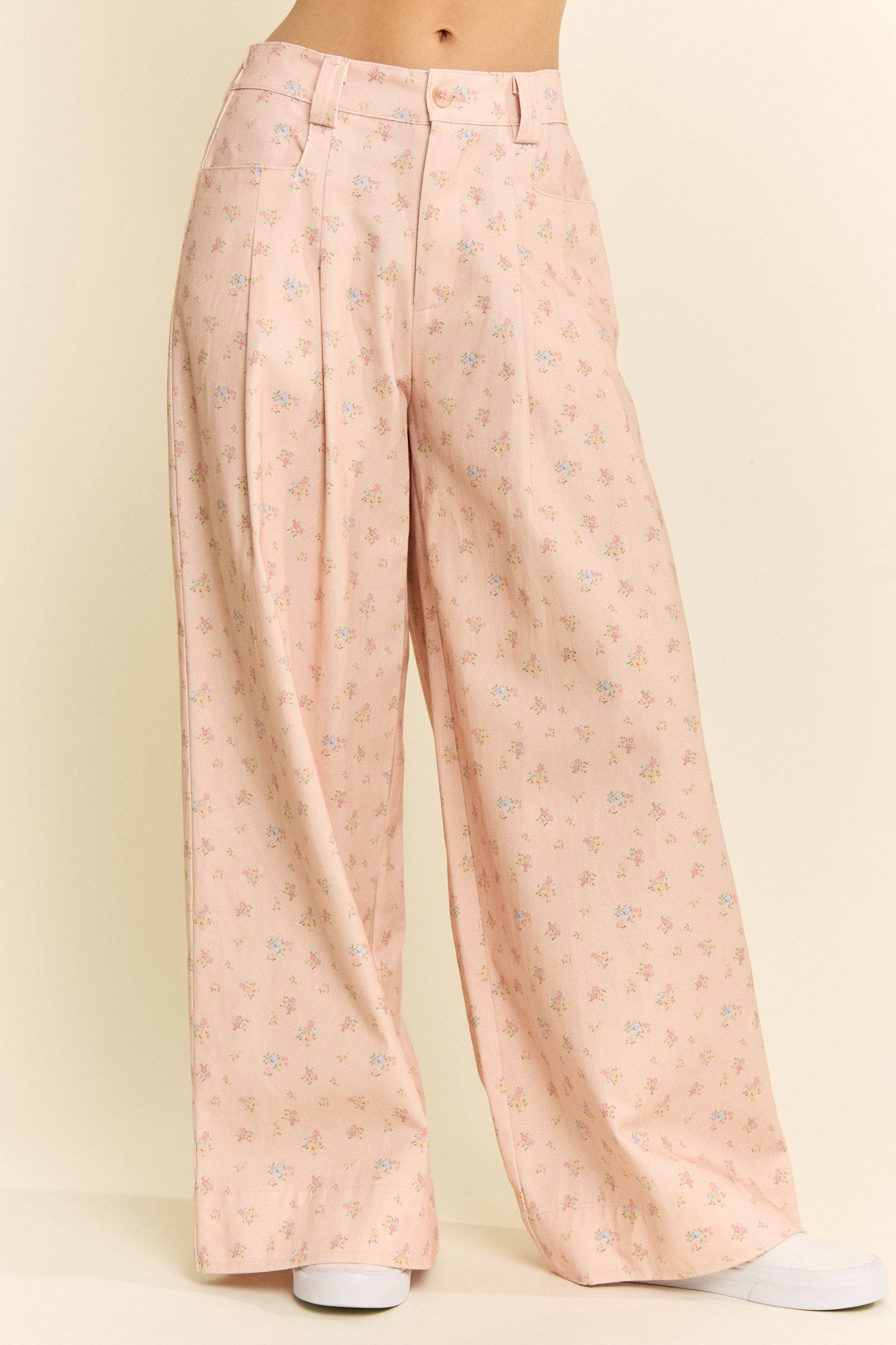 Floral Print Wide Leg Pants