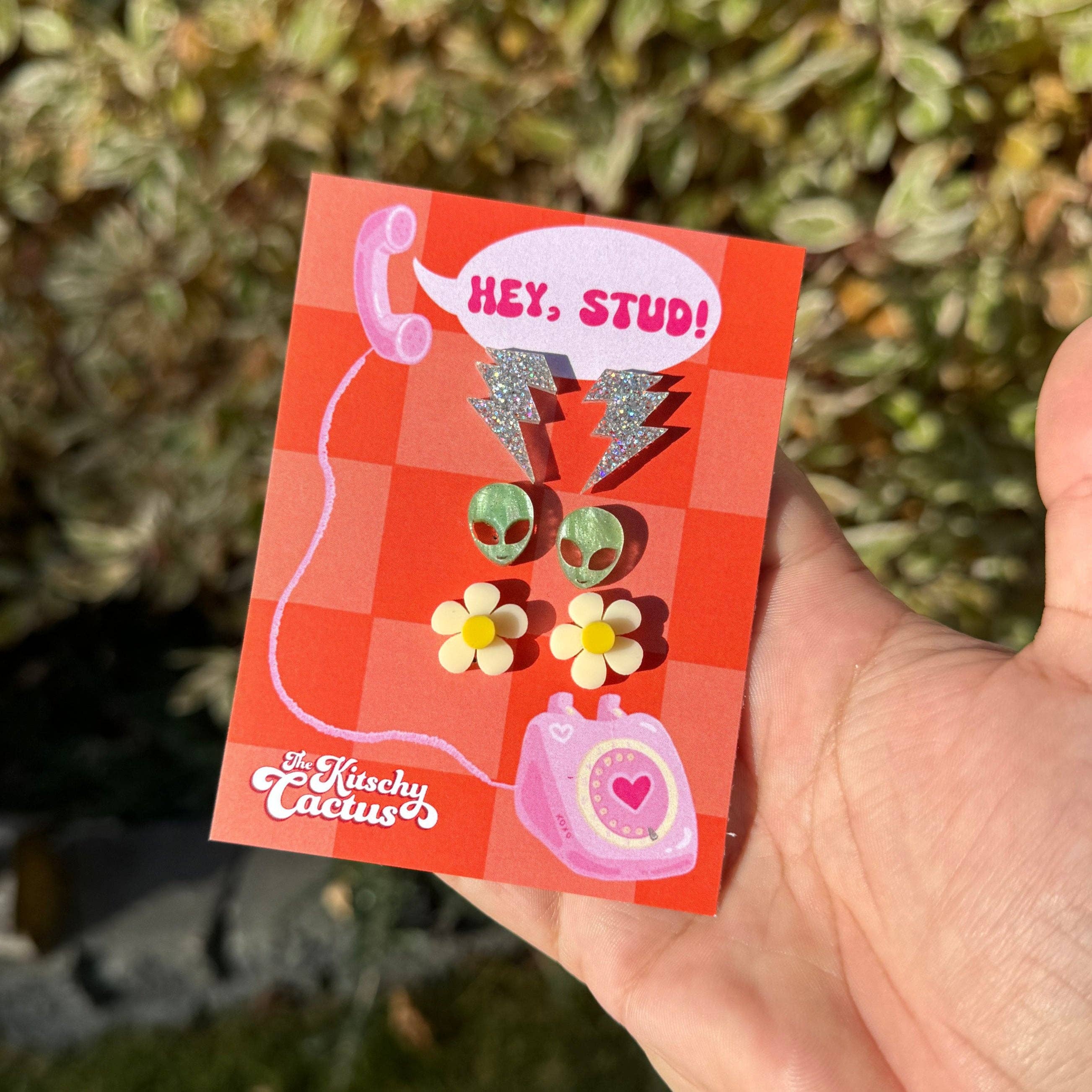 Hey Stud #3- Cute Acrylic Stud Earrings