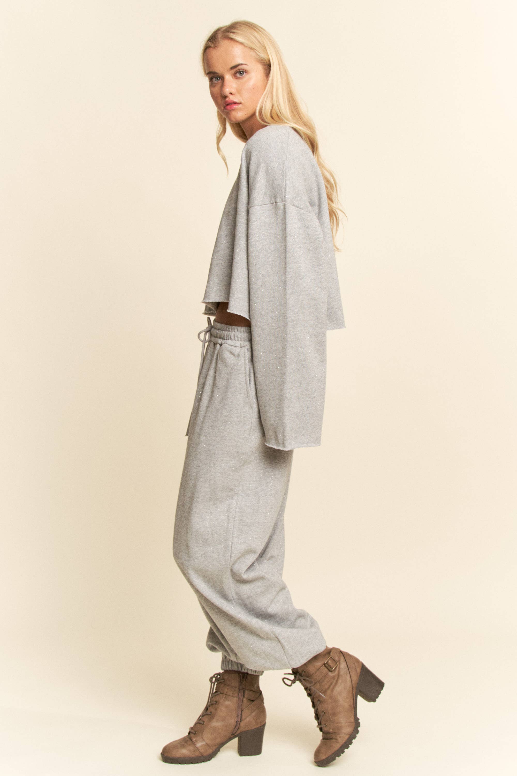 Rhinestone Speckled Sweatpants (Plus)