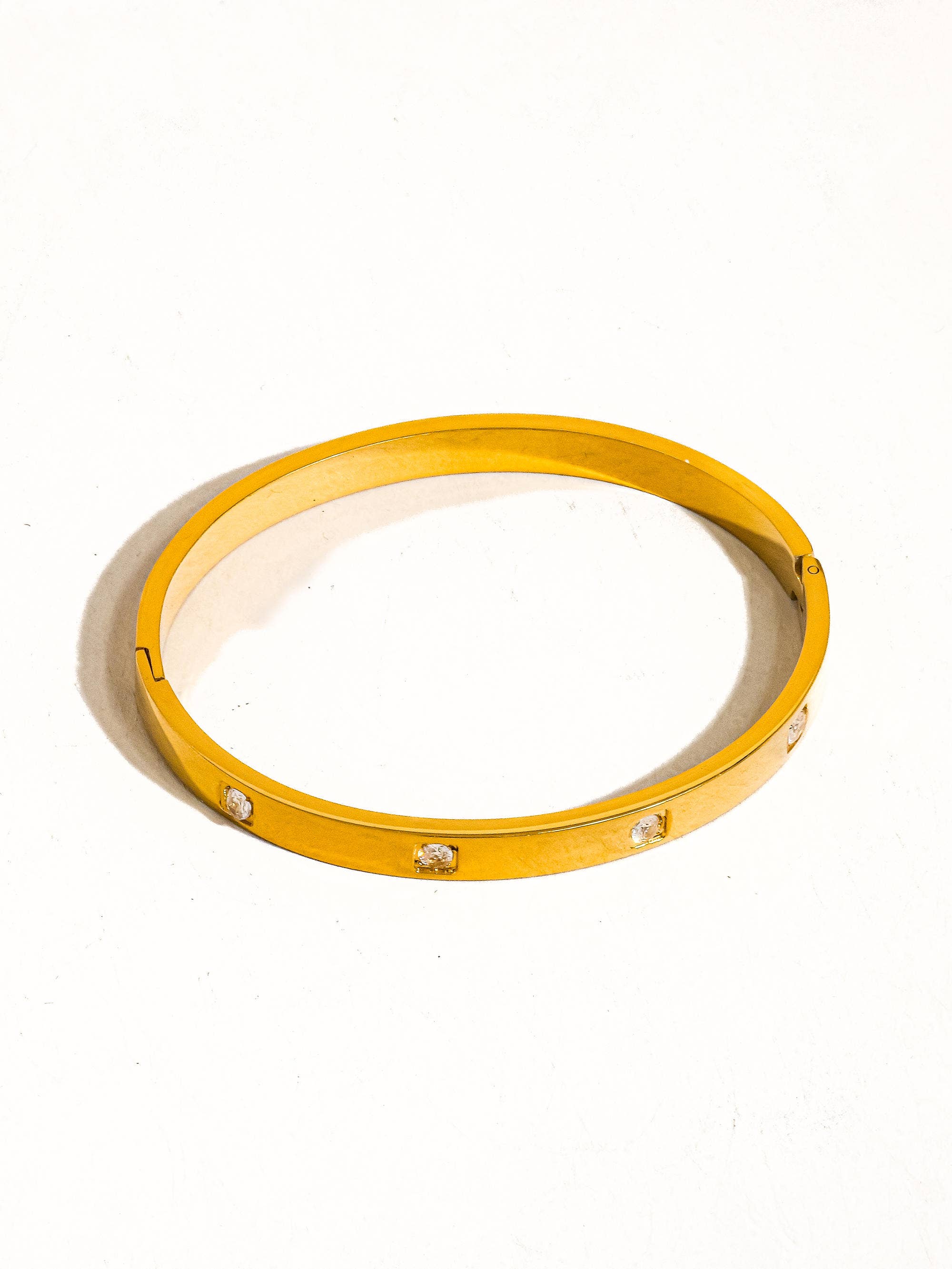 Neil 18K Gold Non-Tarnish Classic CZ Bangle