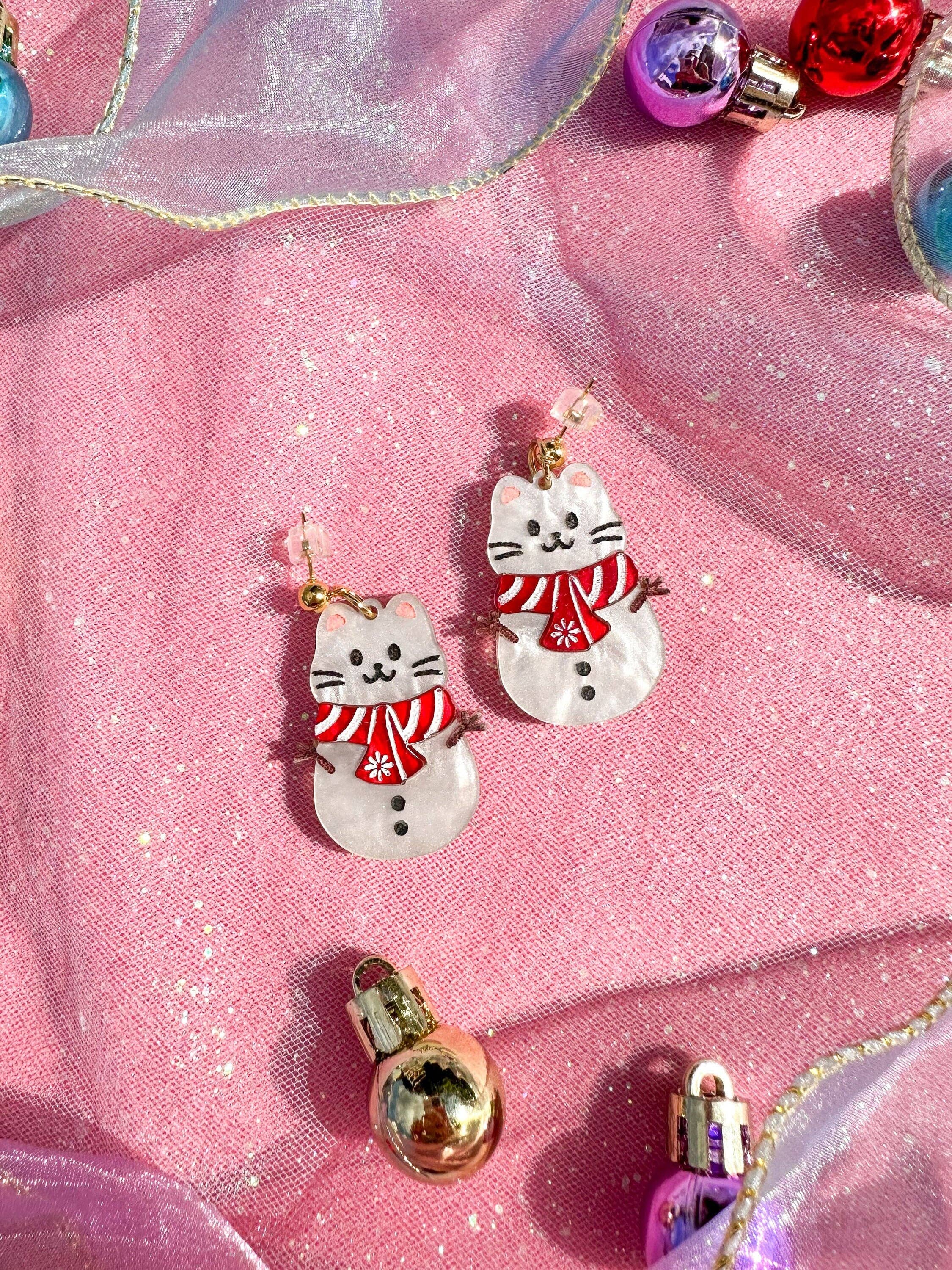 Snow Cat Earrings