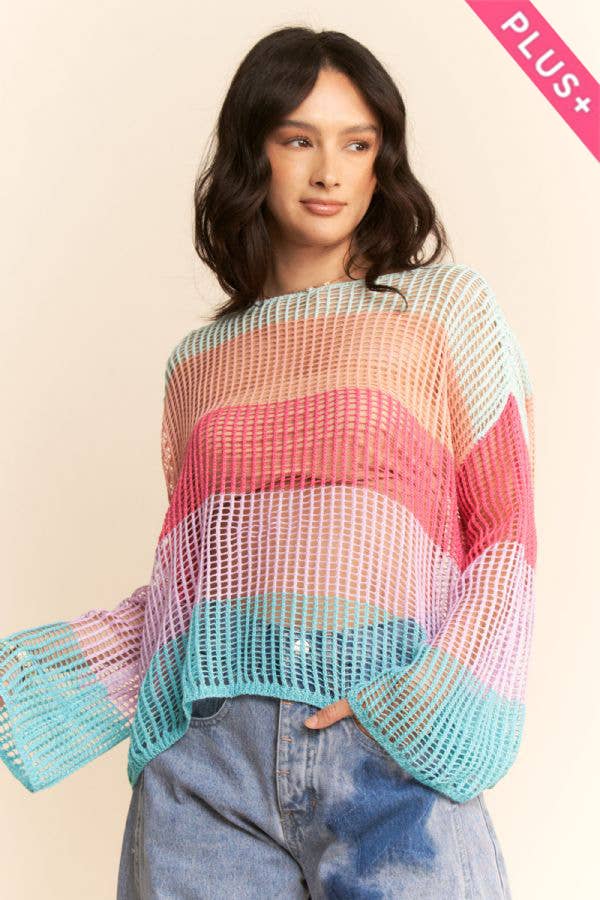 Bell Sleeve Cover-Up Top (Plus)