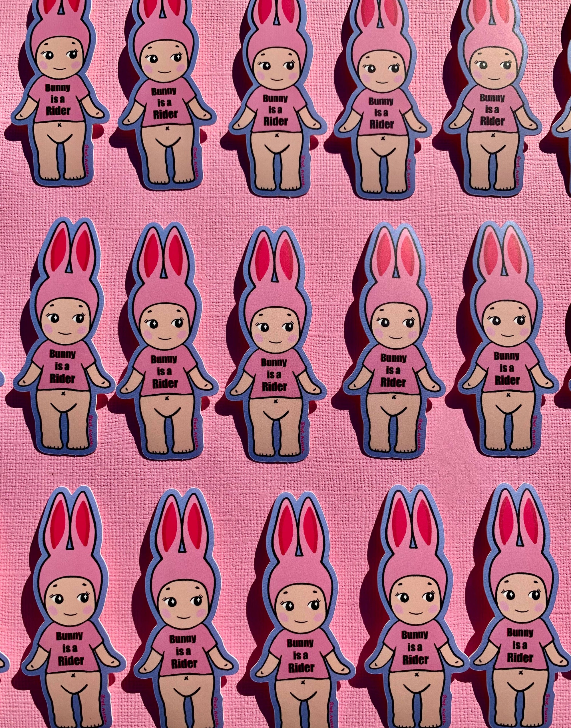 Bunny is a Rider Kewpie Sticker 