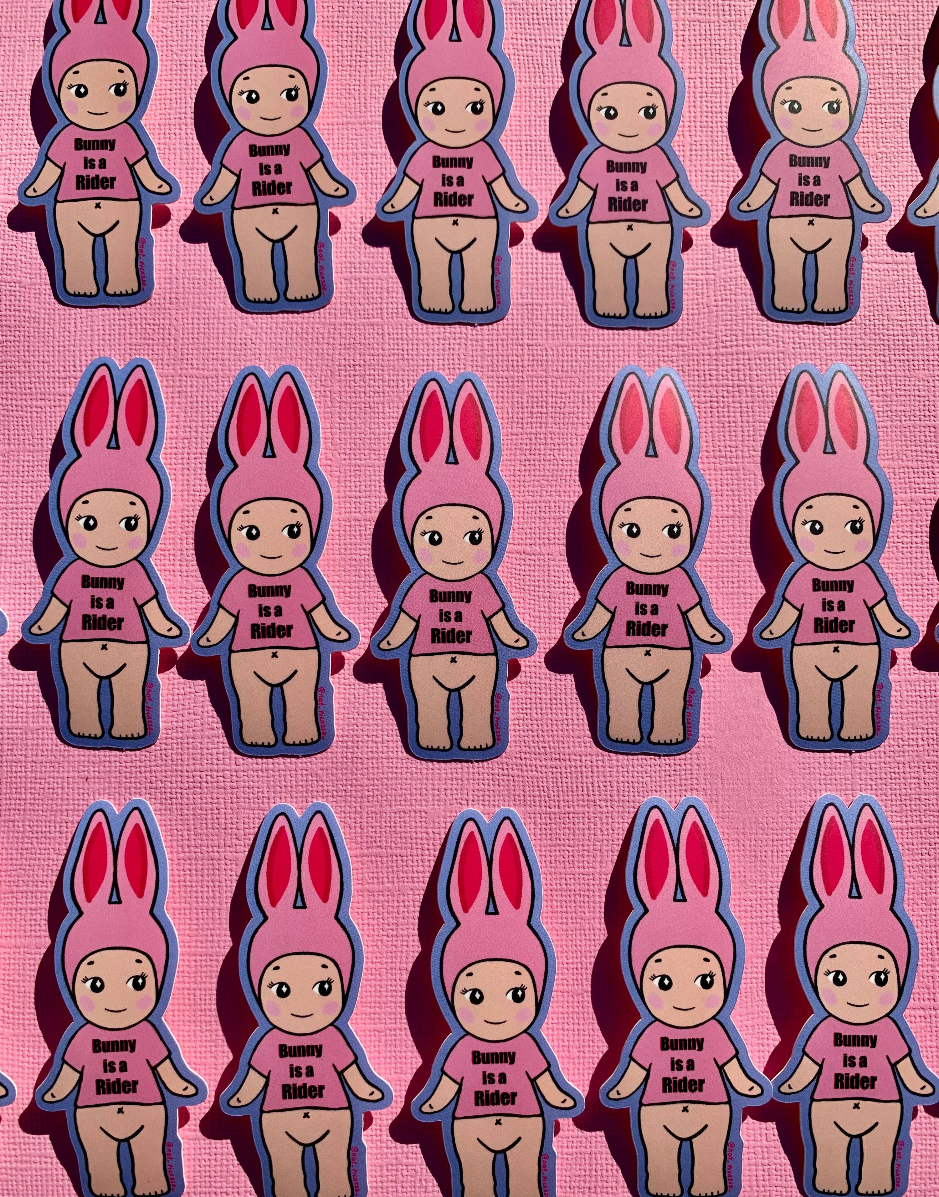 Bunny is a Rider Kewpie Sticker 