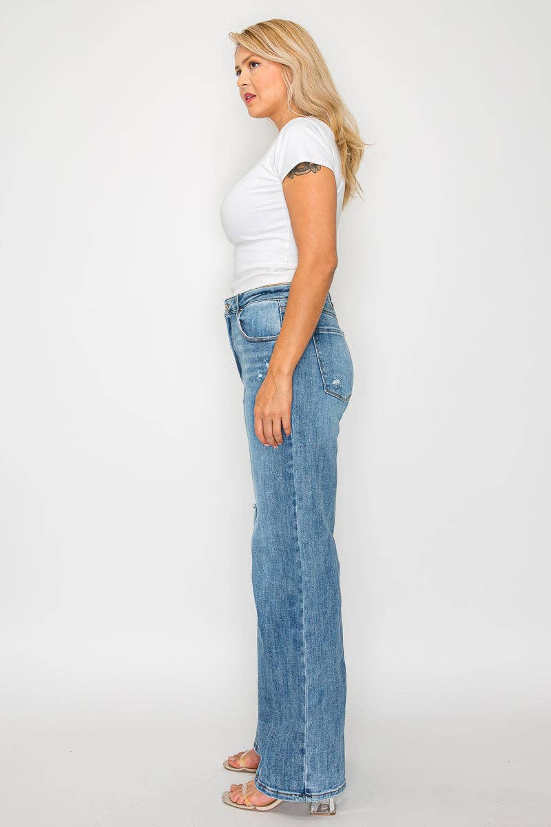 High Rise Wide Leg Jeans (Plus)