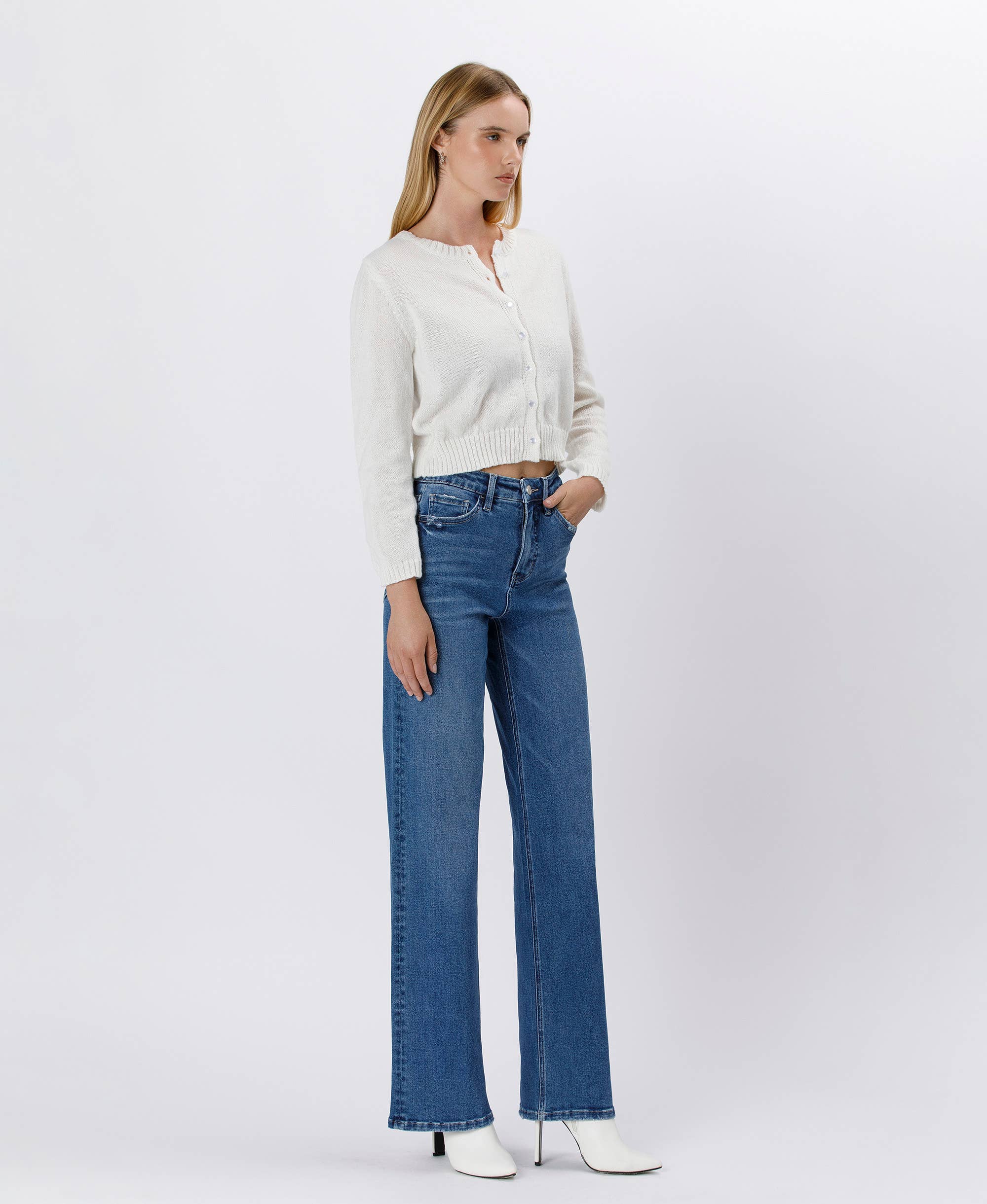 Super High Rise Stretch 90's Wide Leg Jeans