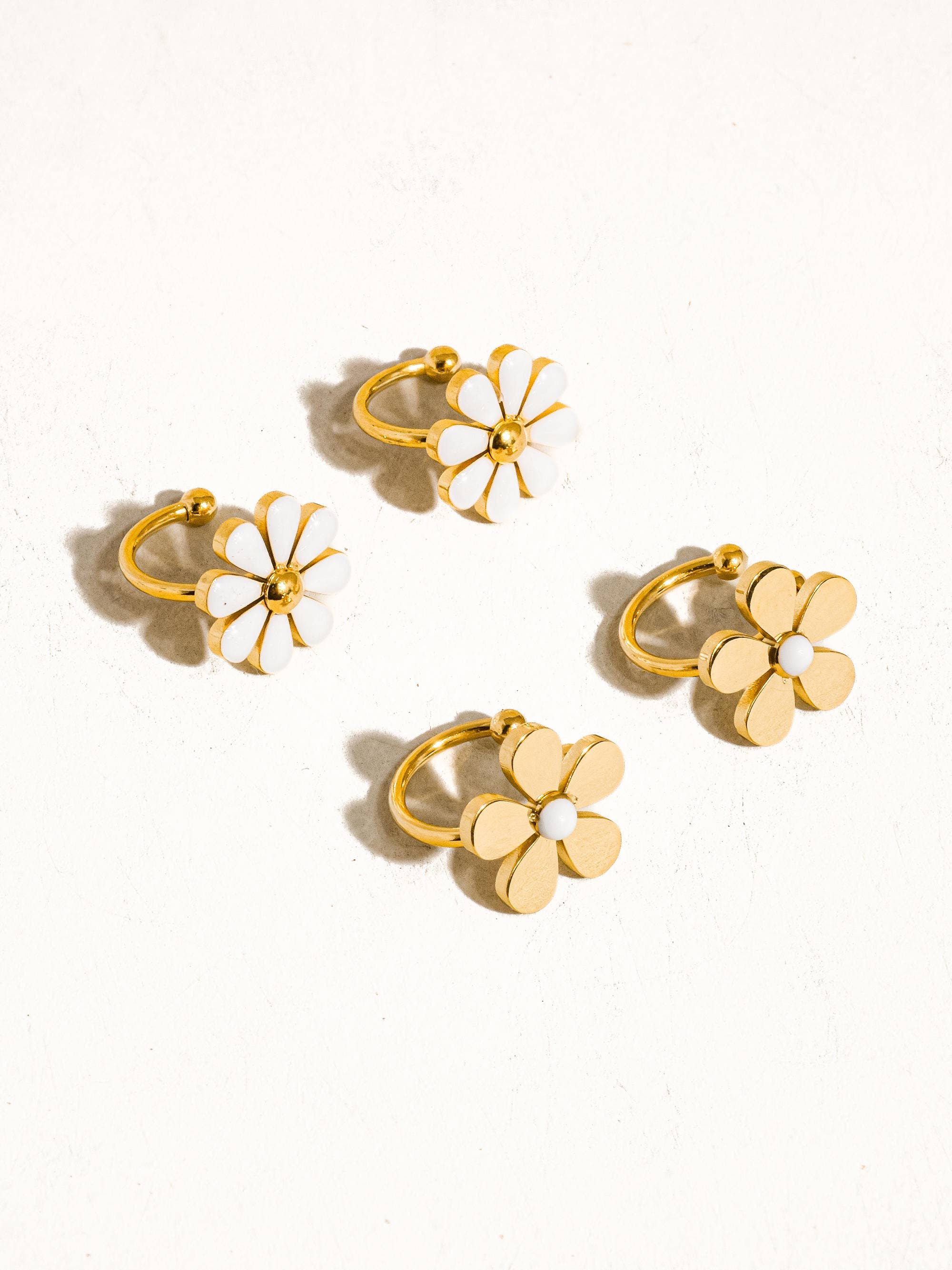 Cassia 18K Non-Tarnish Daisy Ear Cuff