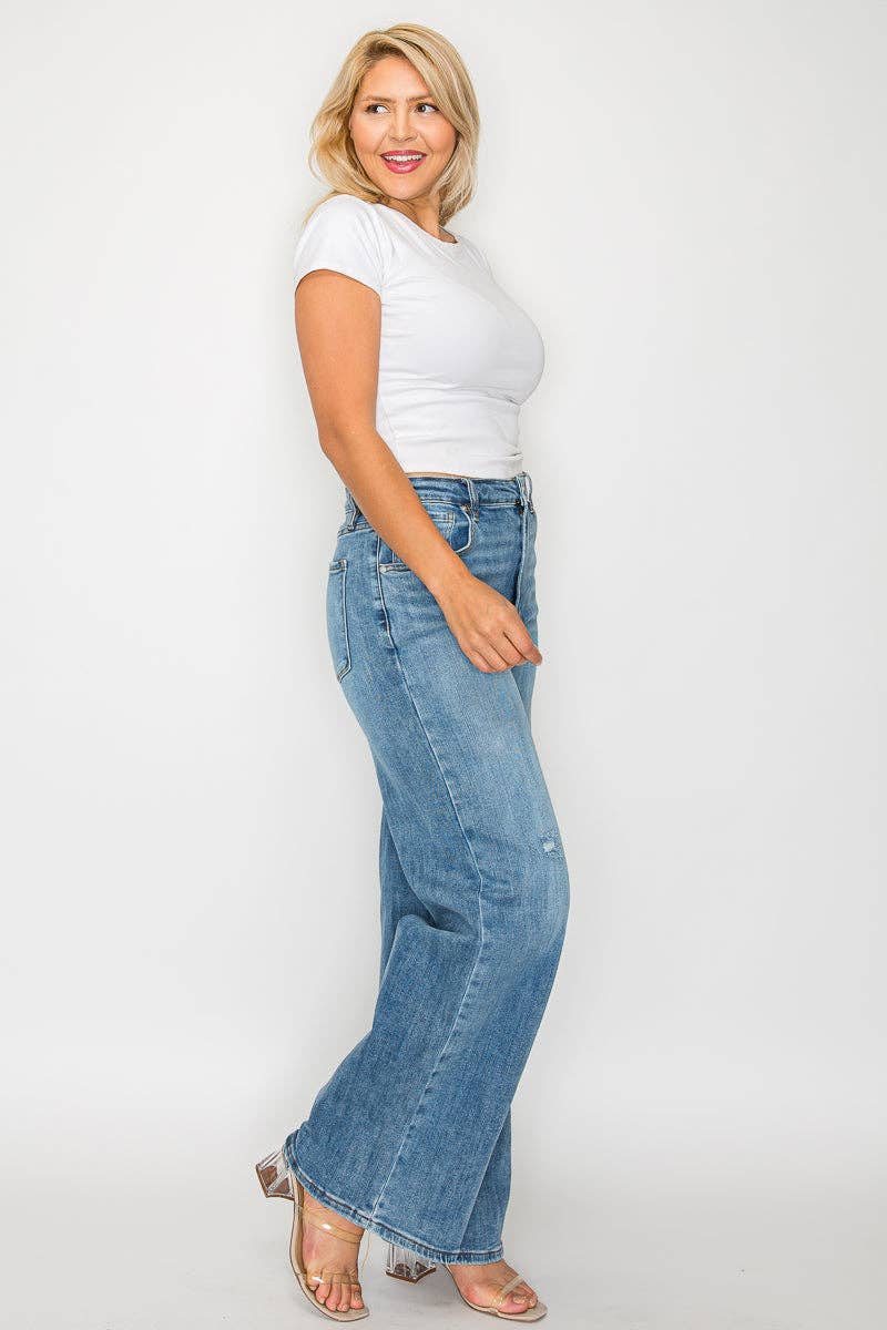 High Rise Wide Leg Jeans (Plus)