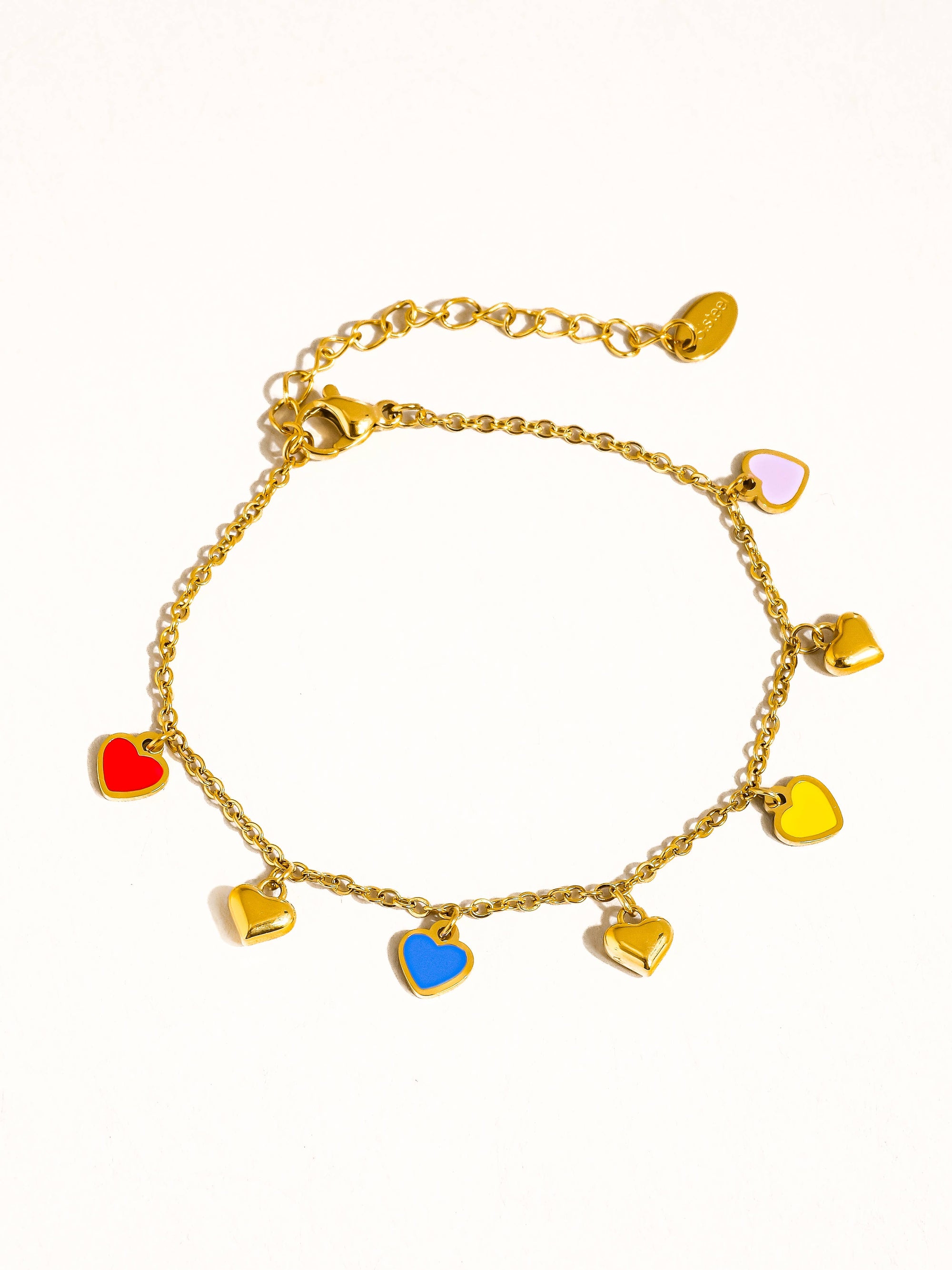 Basile 18K Gold Non-Tarnish Petite Heart Necklace, Bracelet