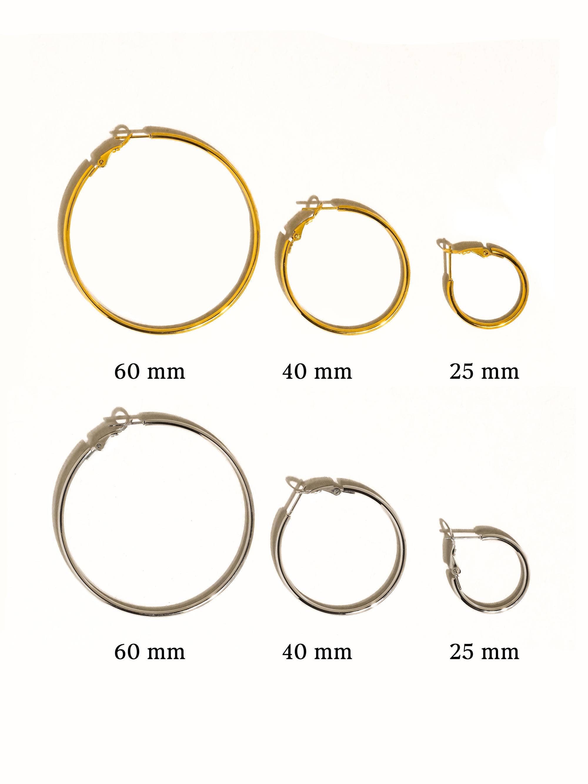 Eska 18K Gold Non-Tarnish Classic Thin Hoop Earring