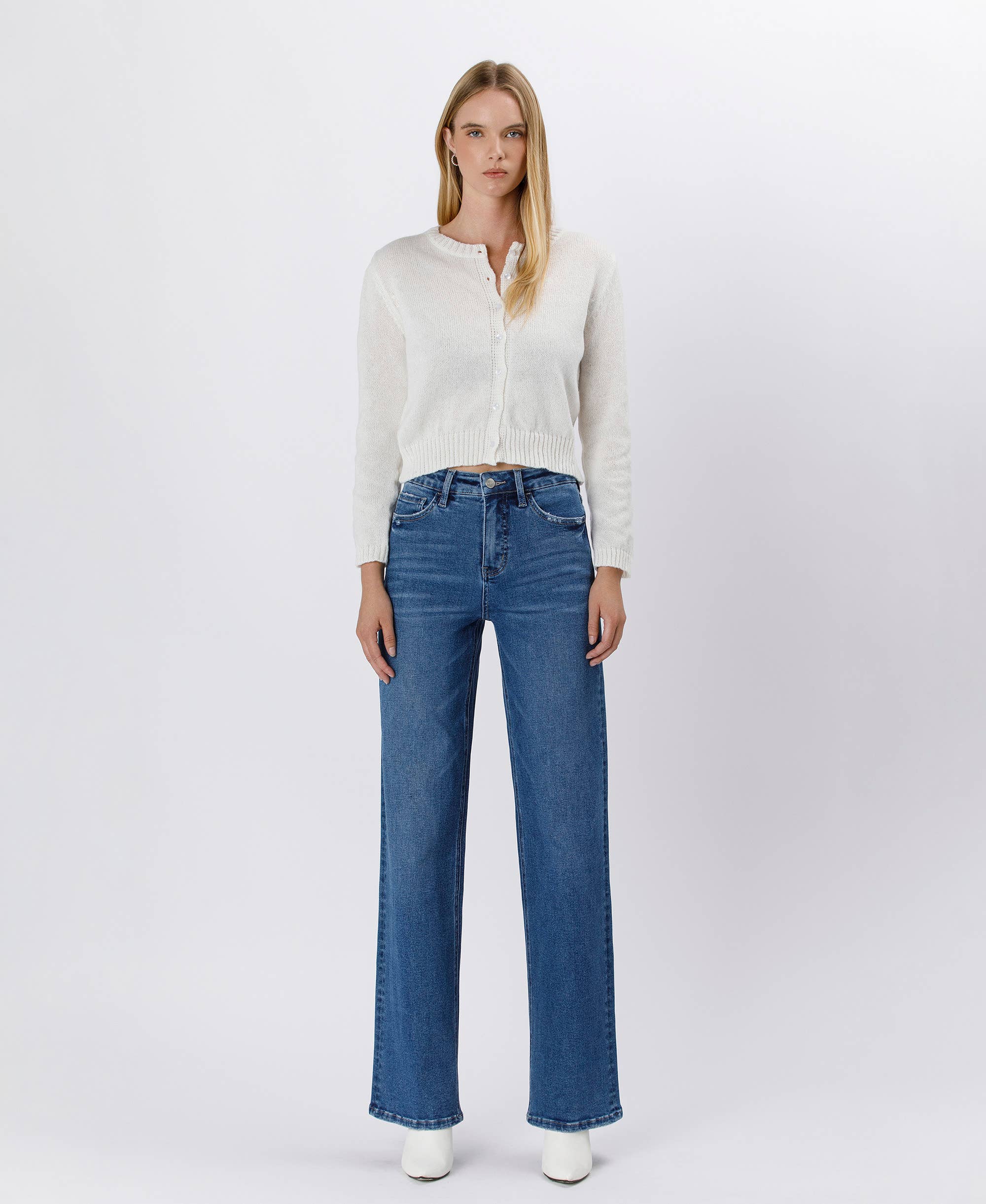 Super High Rise Stretch 90's Wide Leg Jeans