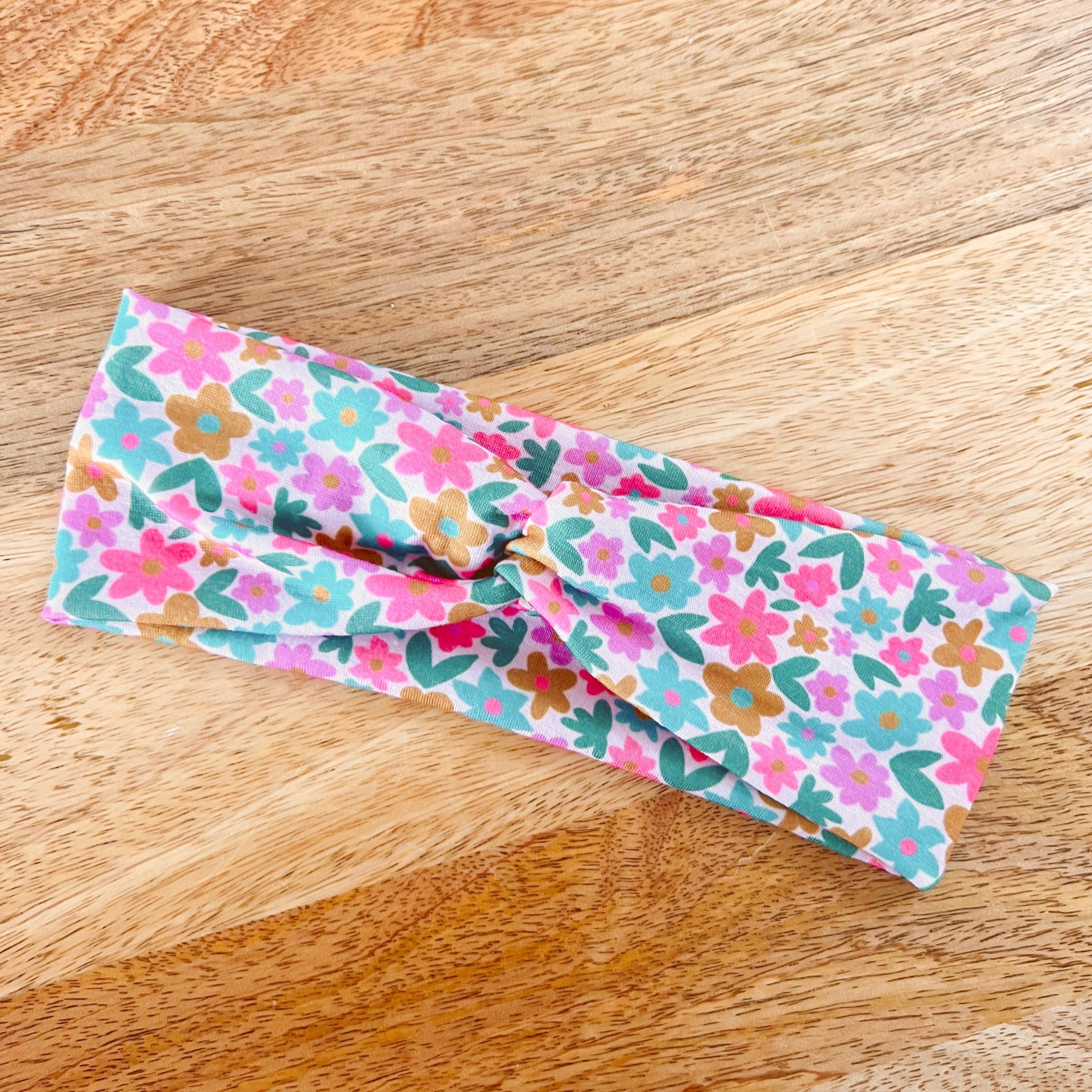 Stretchy Tie Headband - Sage Bloom